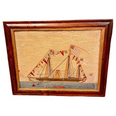 Vintage 19th Century Sailor's Woolie of the Ship-Sloop "Coquette" 