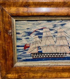19th Century Sailor's Woolie with Double Decker Ship of the Line