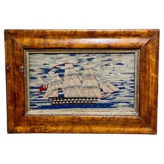 19th Century Sailor
s Woolie with Double Decker Ship of the Line