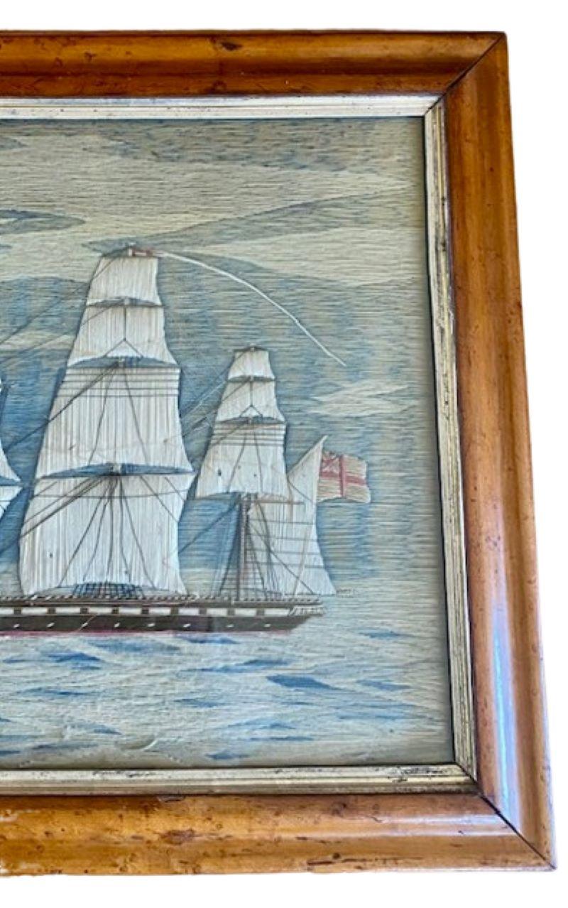 English 19th Century Sailor's Woolie with Trapunto Sails For Sale