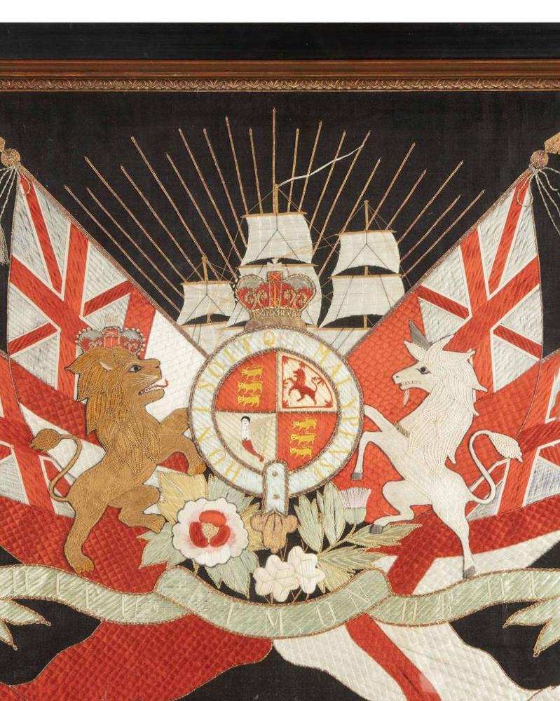 Royal Coat of Arms aus Seemannswolle des 19. Jahrhunderts im Zustand „Gut“ im Angebot in Tetbury, Gloucestershire