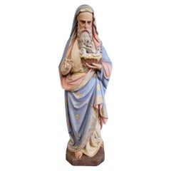 Statua religiosa a grandezza naturale di San Joaquin del XIX secolo