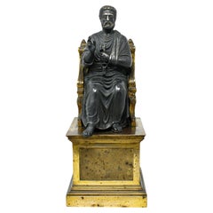 19th Century Saint Peter on the Throne Bronze Sculpture
