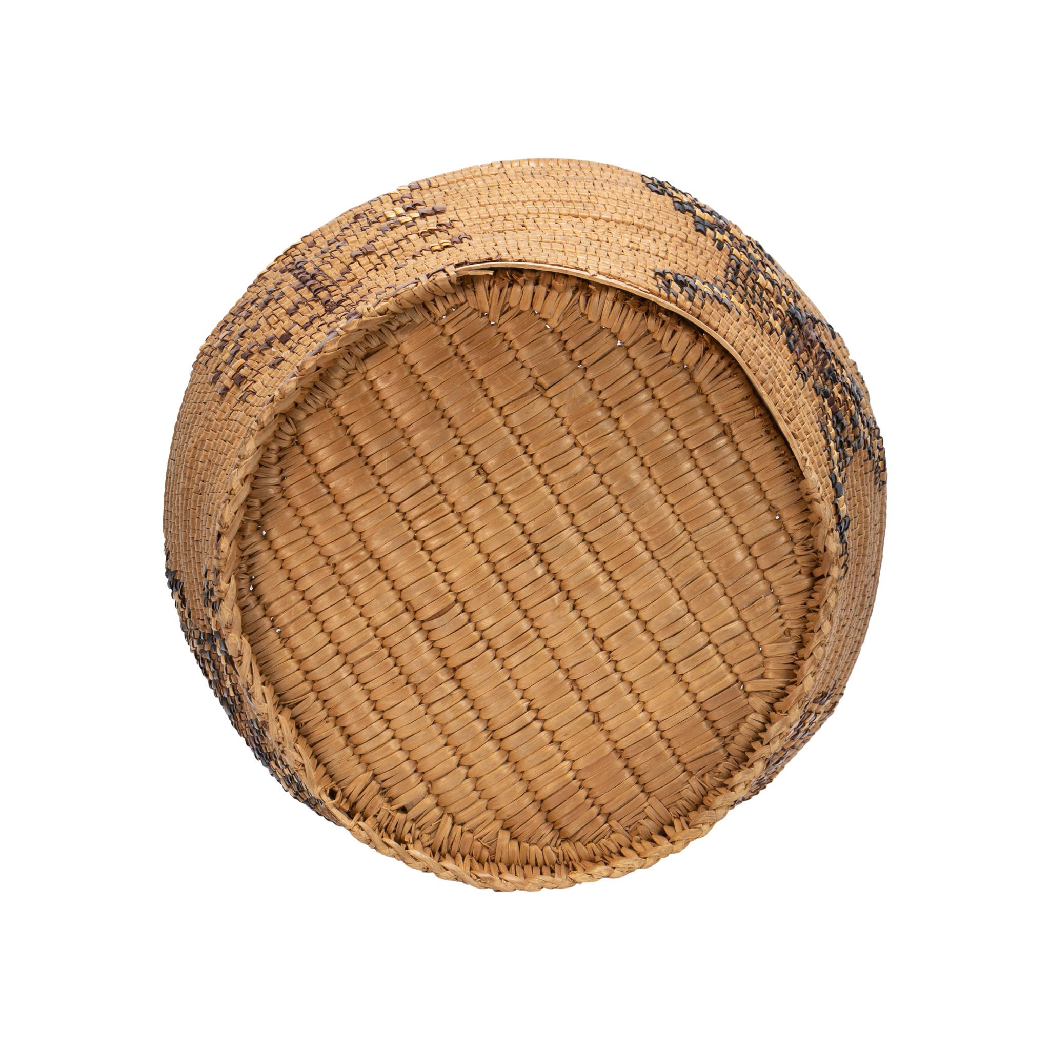 American 19th Century Salish Native Lidded Basket For Sale
