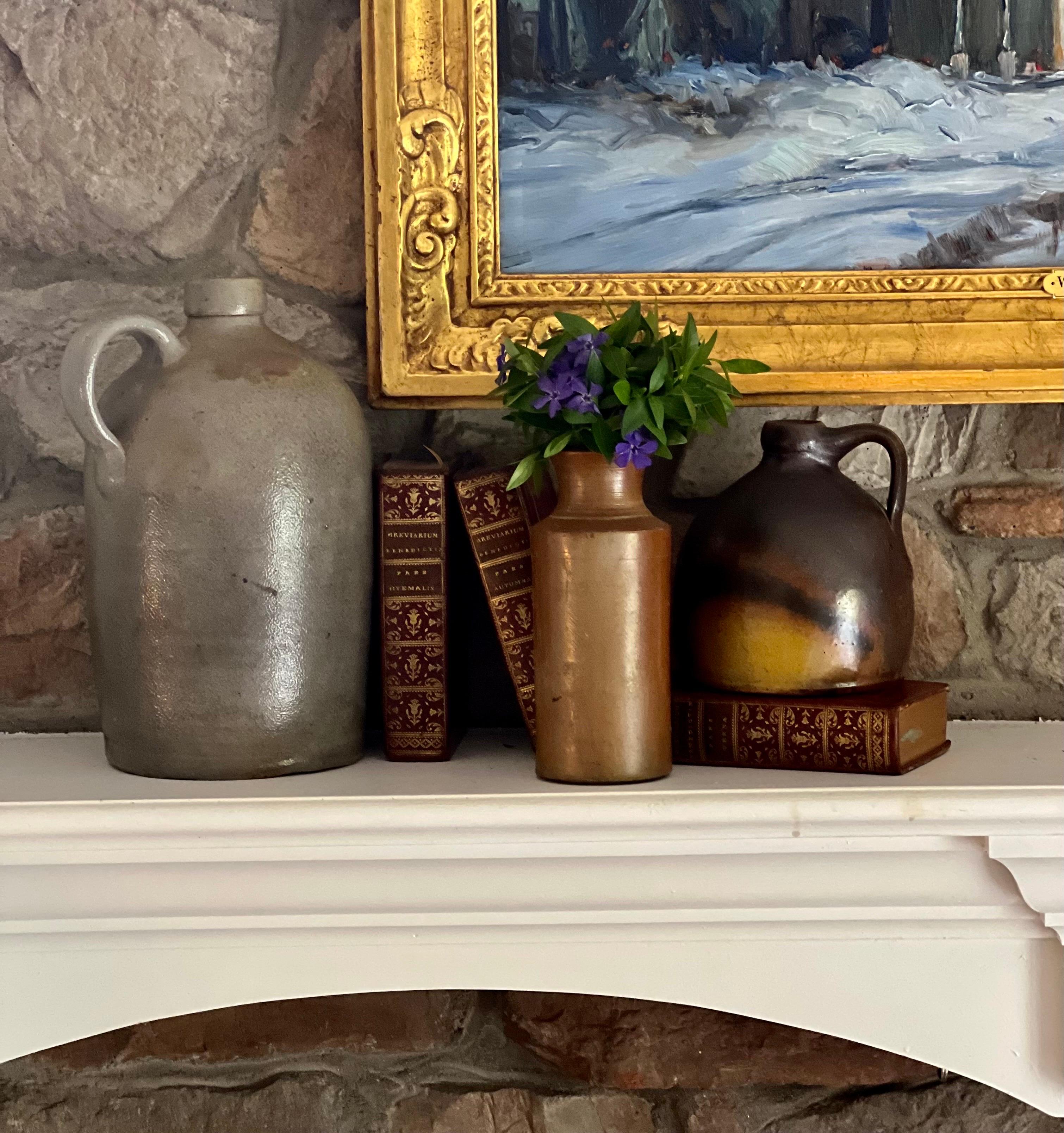 Antique 19th Century Salt Glazed Stoneware Jugs and Blacking Bottle, a Set For Sale 6