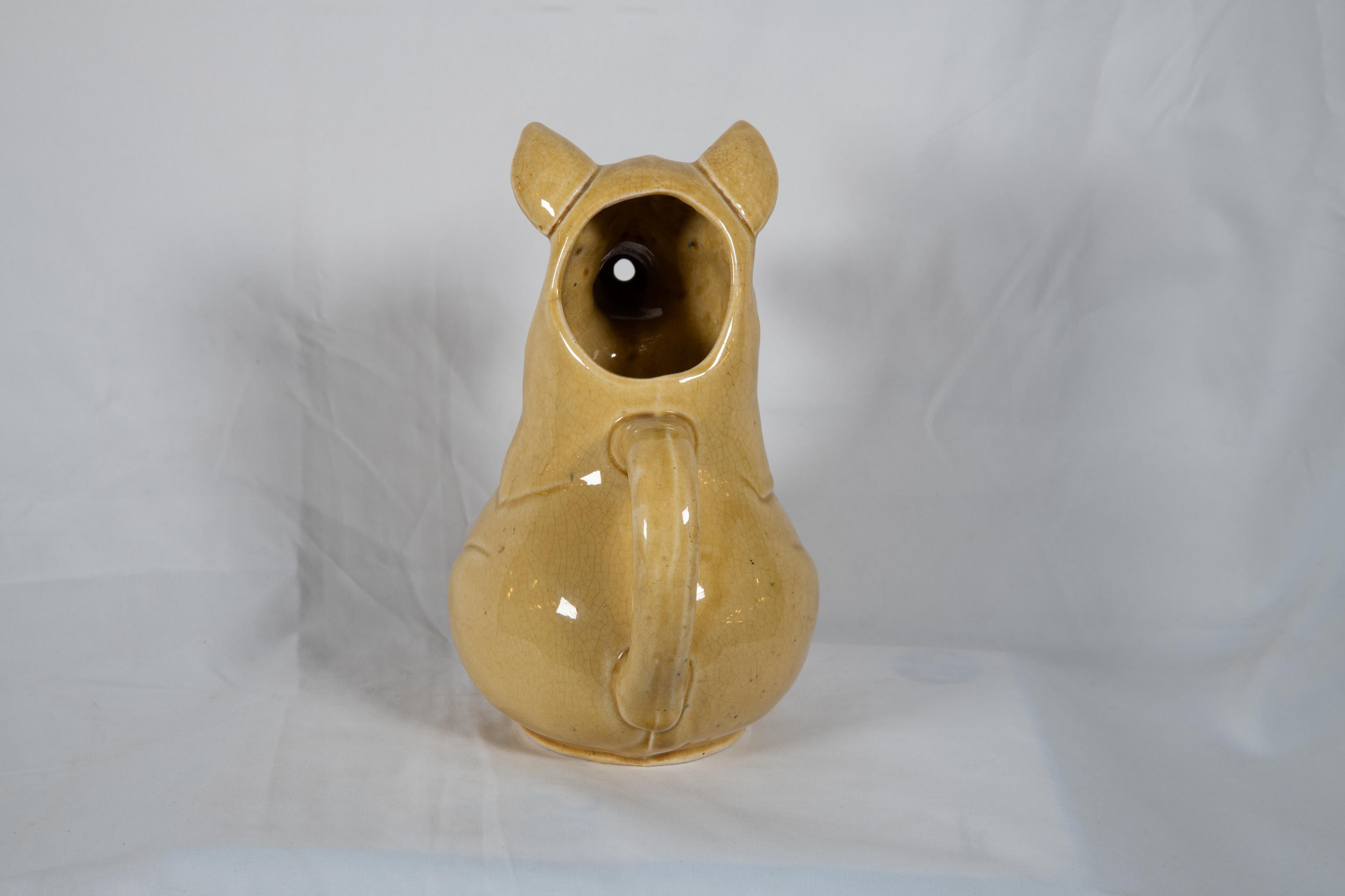 19th Century Saltglaze Pig Pitcher In Good Condition In New York, NY