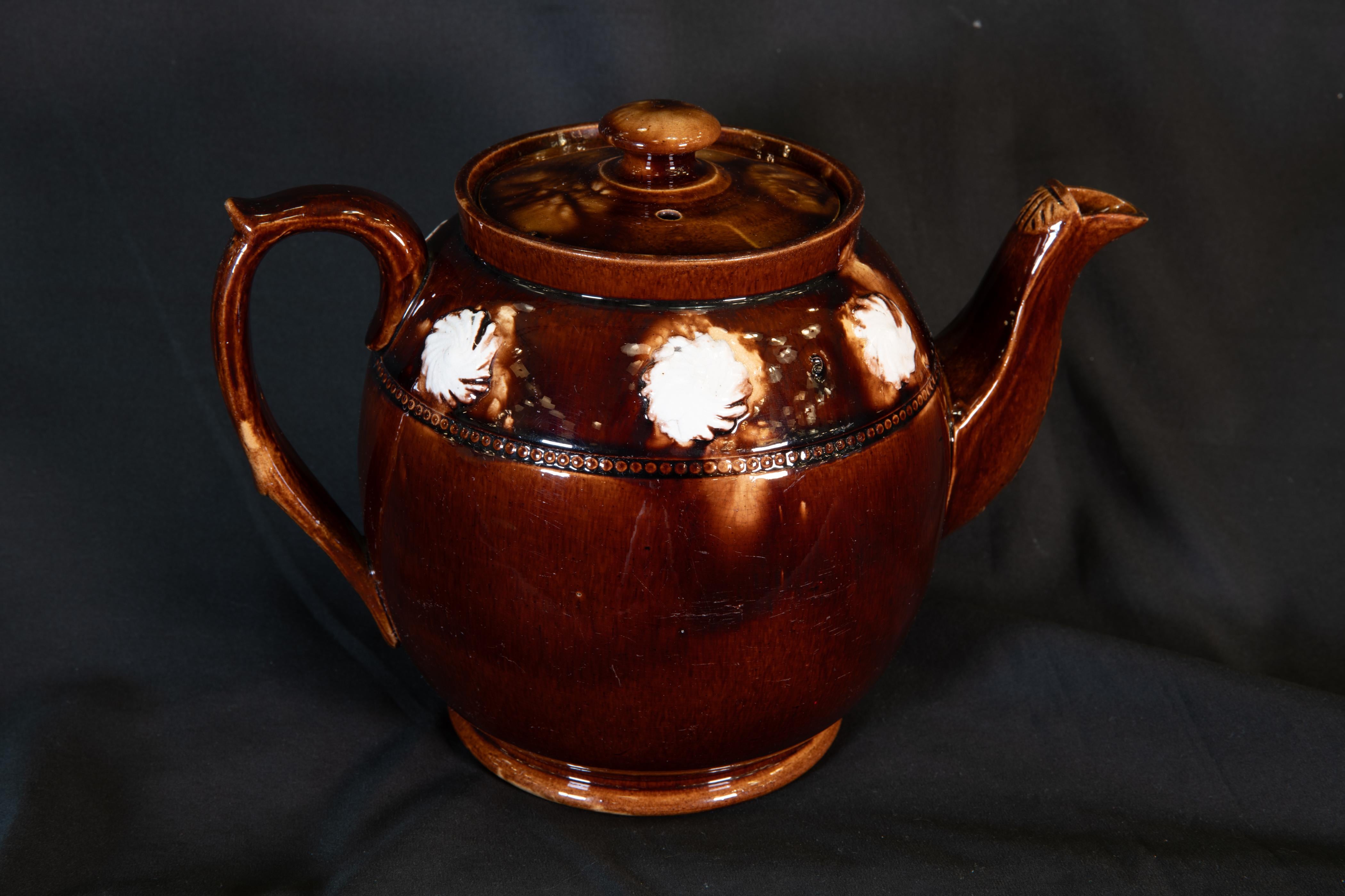 XIXe siècle Théière en verre salé du 19e siècle en vente