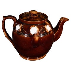 19th Century Saltglaze Teapot