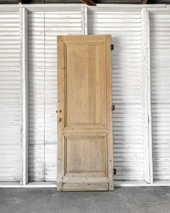 19th Century Salvaged Belgian 2 Panel Interior Pine Door