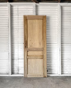 19th Century Salvaged Belgian 3 Panel Interior Pine Door