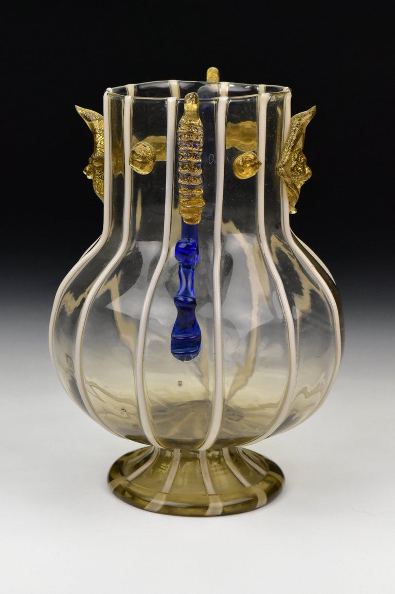 19th Century Salviati and Co. Blown Art Glass Vase For Sale at