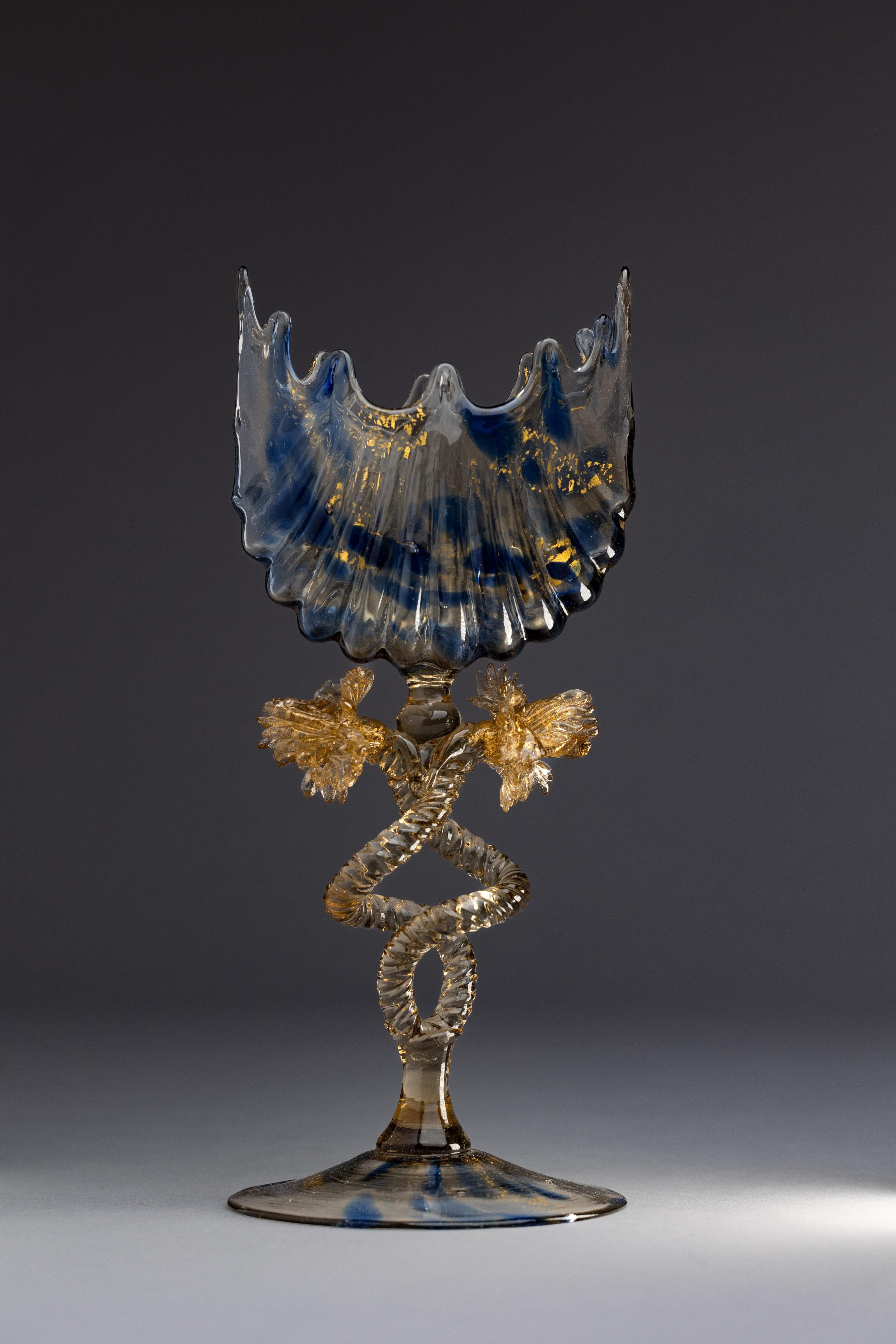Italian 19th Century Salviati Venetian Murano Glass Goblet For Sale
