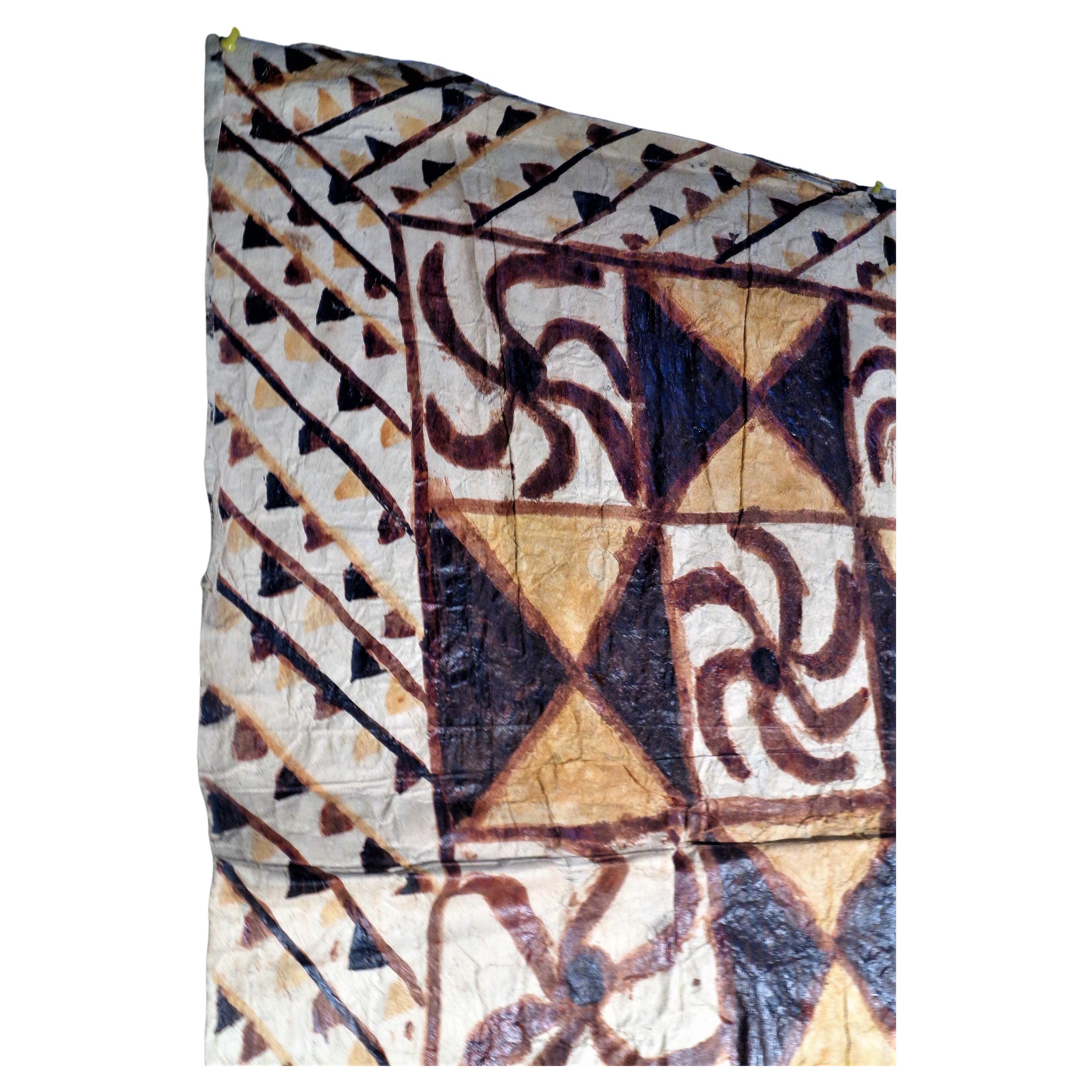 19. Jahrhundert Samoa- Tapa-Teppich (Handgefertigt) im Angebot