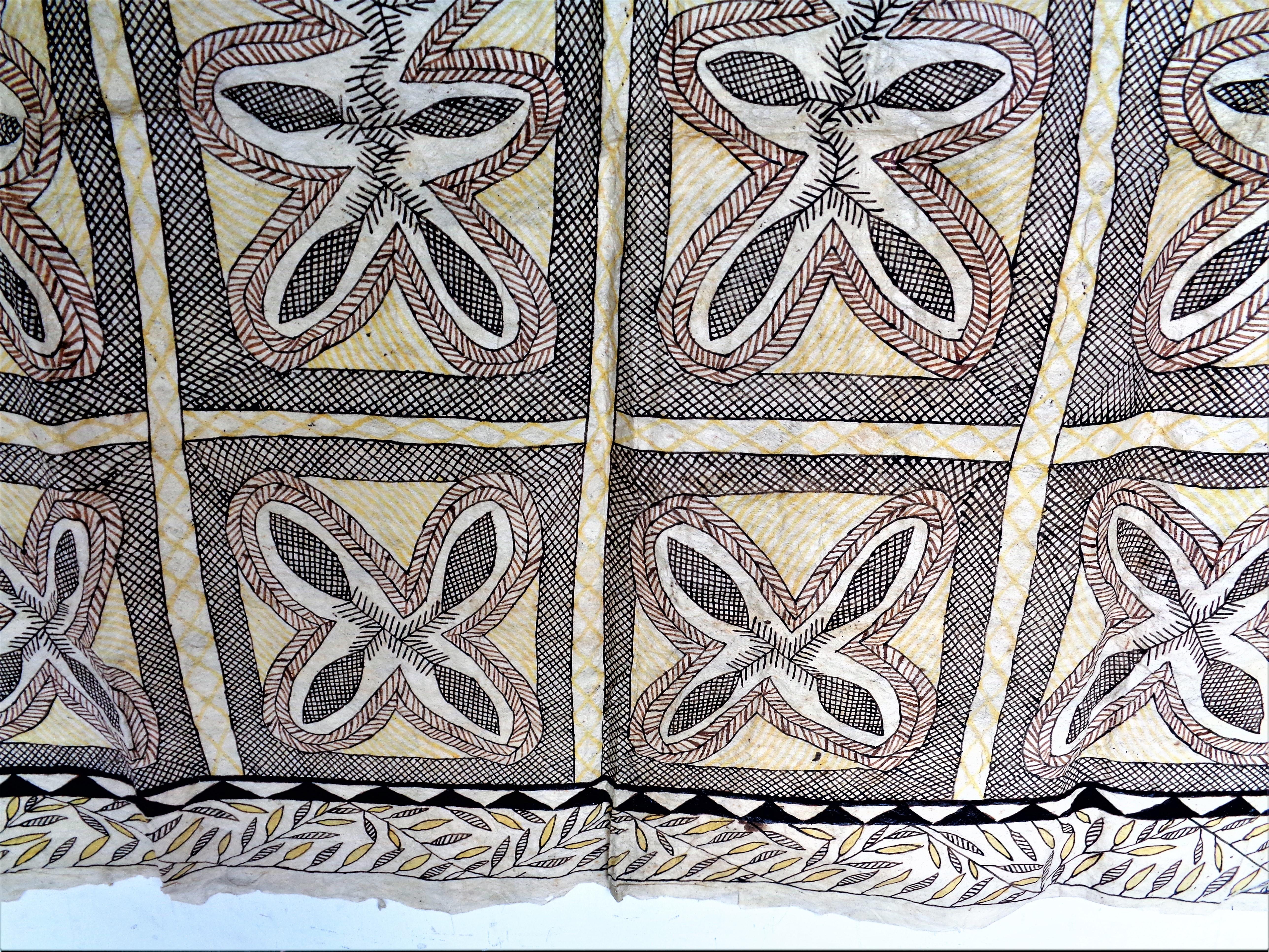 Tribal 19th Century Samoan Tapa Cloth