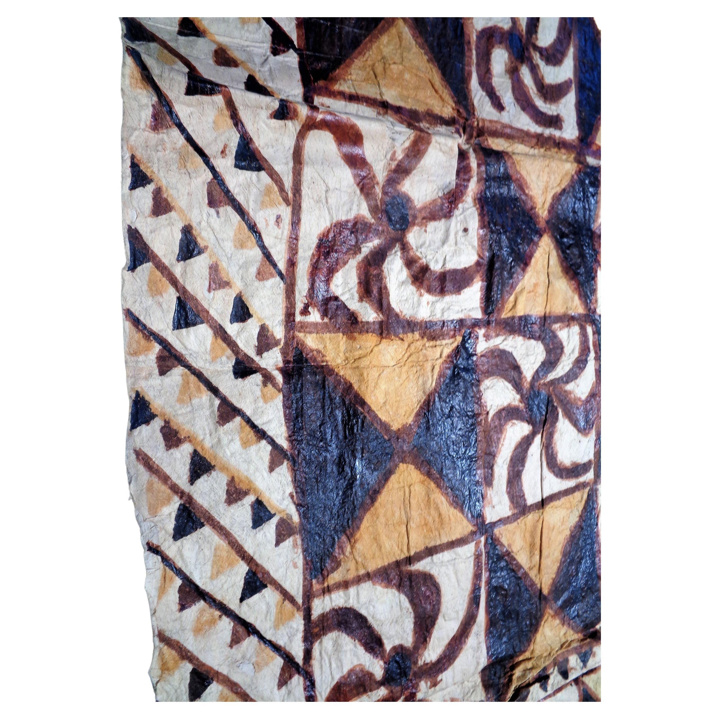 19. Jahrhundert Samoa- Tapa-Teppich im Zustand „Gut“ im Angebot in Rochester, NY