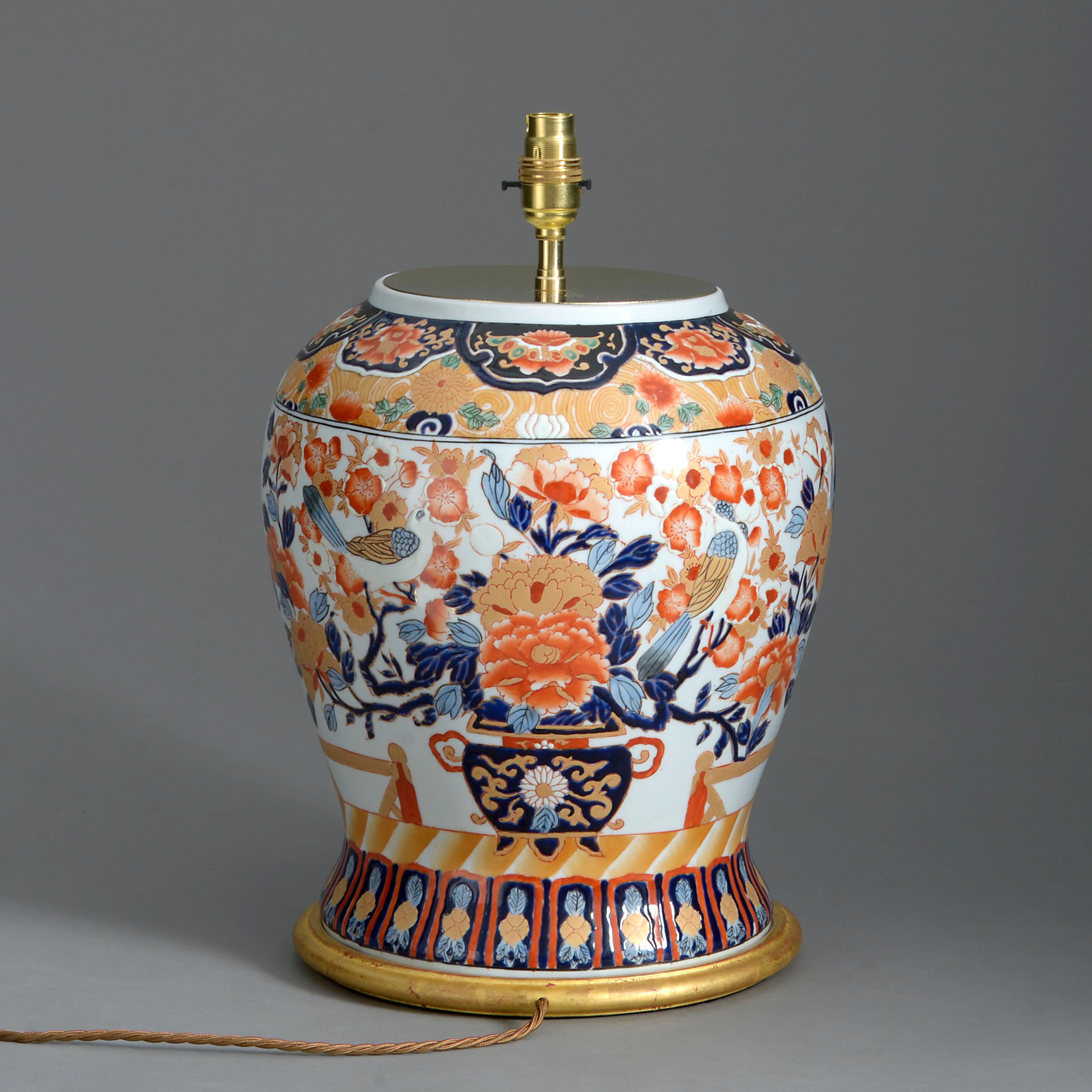 Napoleon III 19th Century Samson Imari Porcelain Vase Lamp