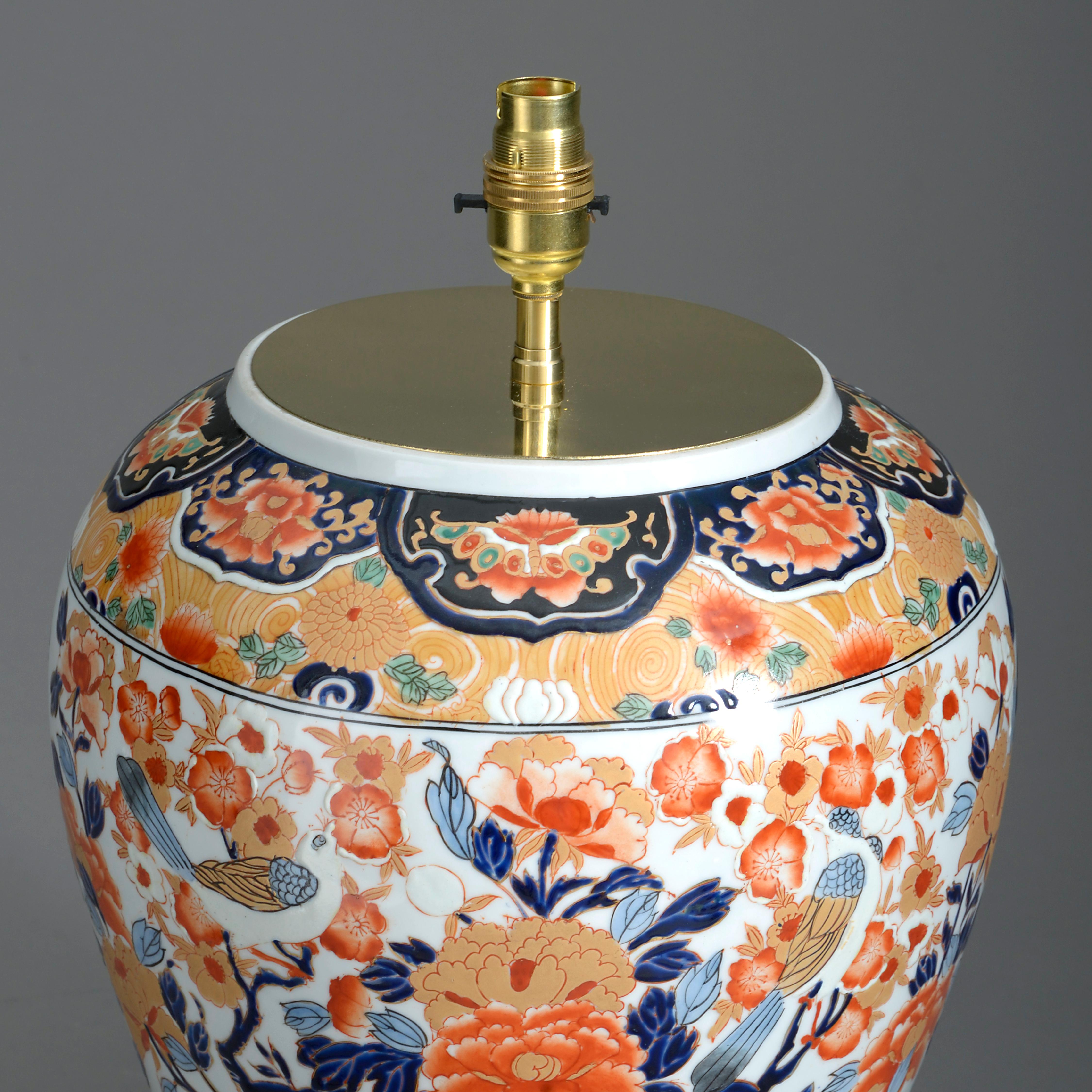 French 19th Century Samson Imari Porcelain Vase Lamp