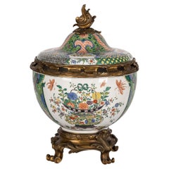 19th Century Samson Porcelain Vase & Cover Mounted on Ormolu, C.1880