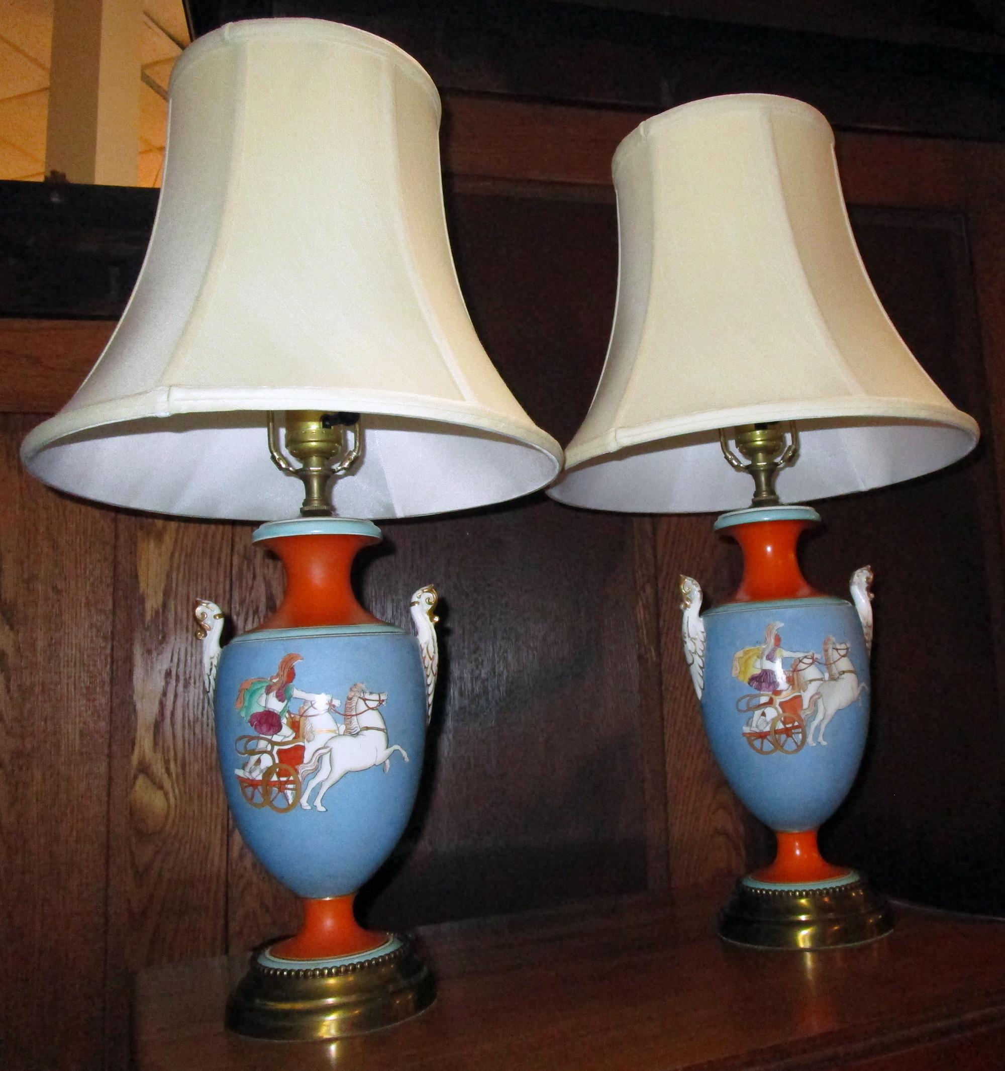 19th century Samuel Alcock Classical Urn Lamp, Pair 3