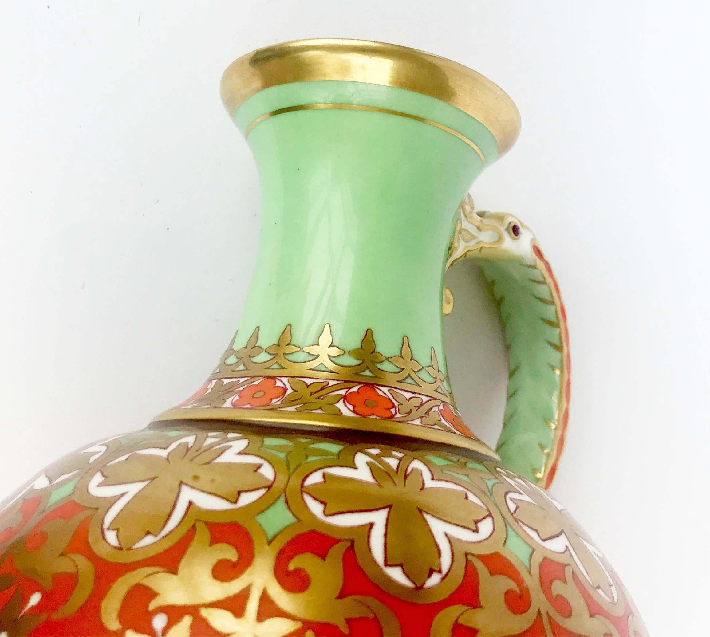 Mid-19th Century 19th Century Samuel Alcock Gothic Revival Porcelain Ewer A.W.N Pugin For Sale