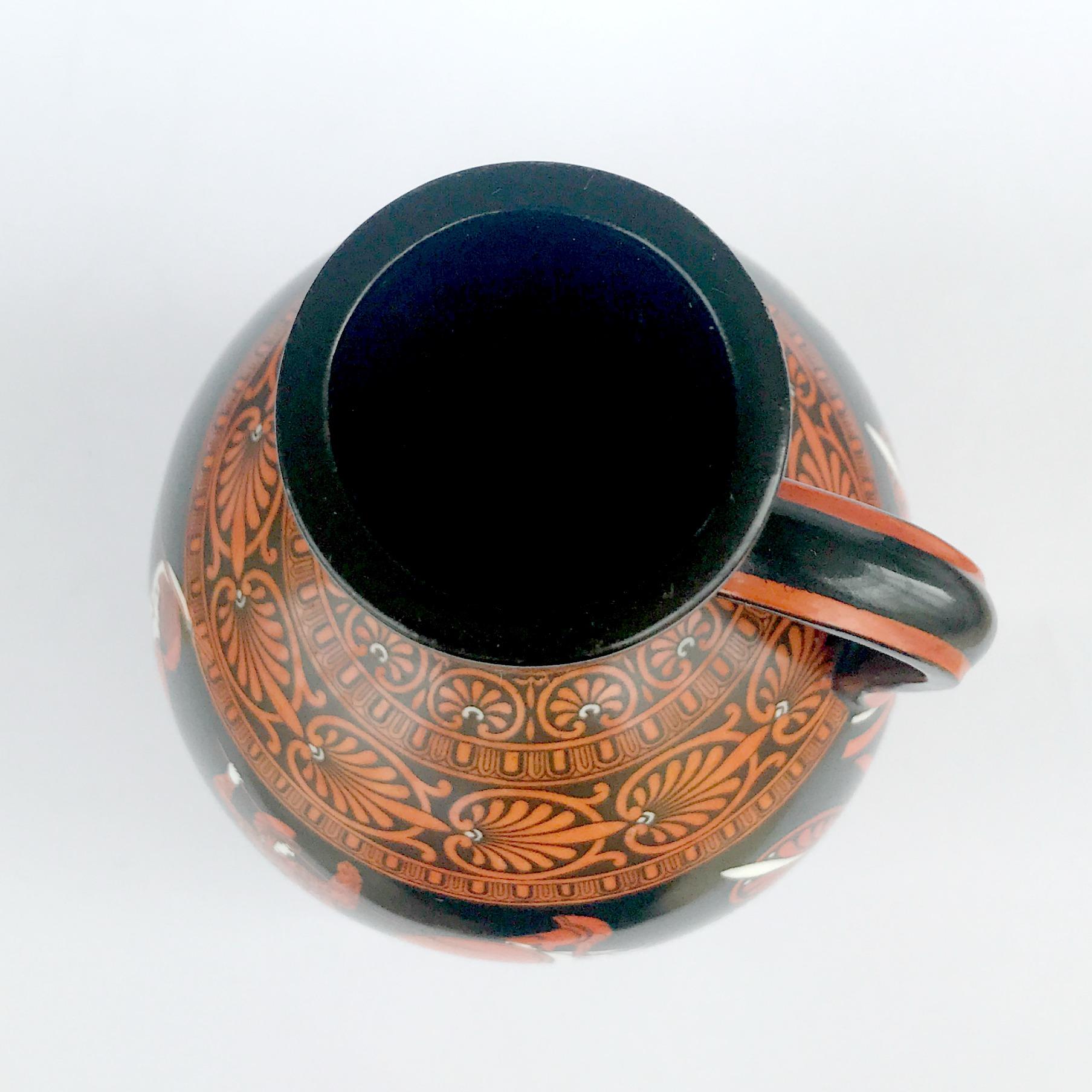 19th Century Samuel Alcock Neoclassical Porcelain Ewer Etruscan In Good Condition In London, United Kindgom