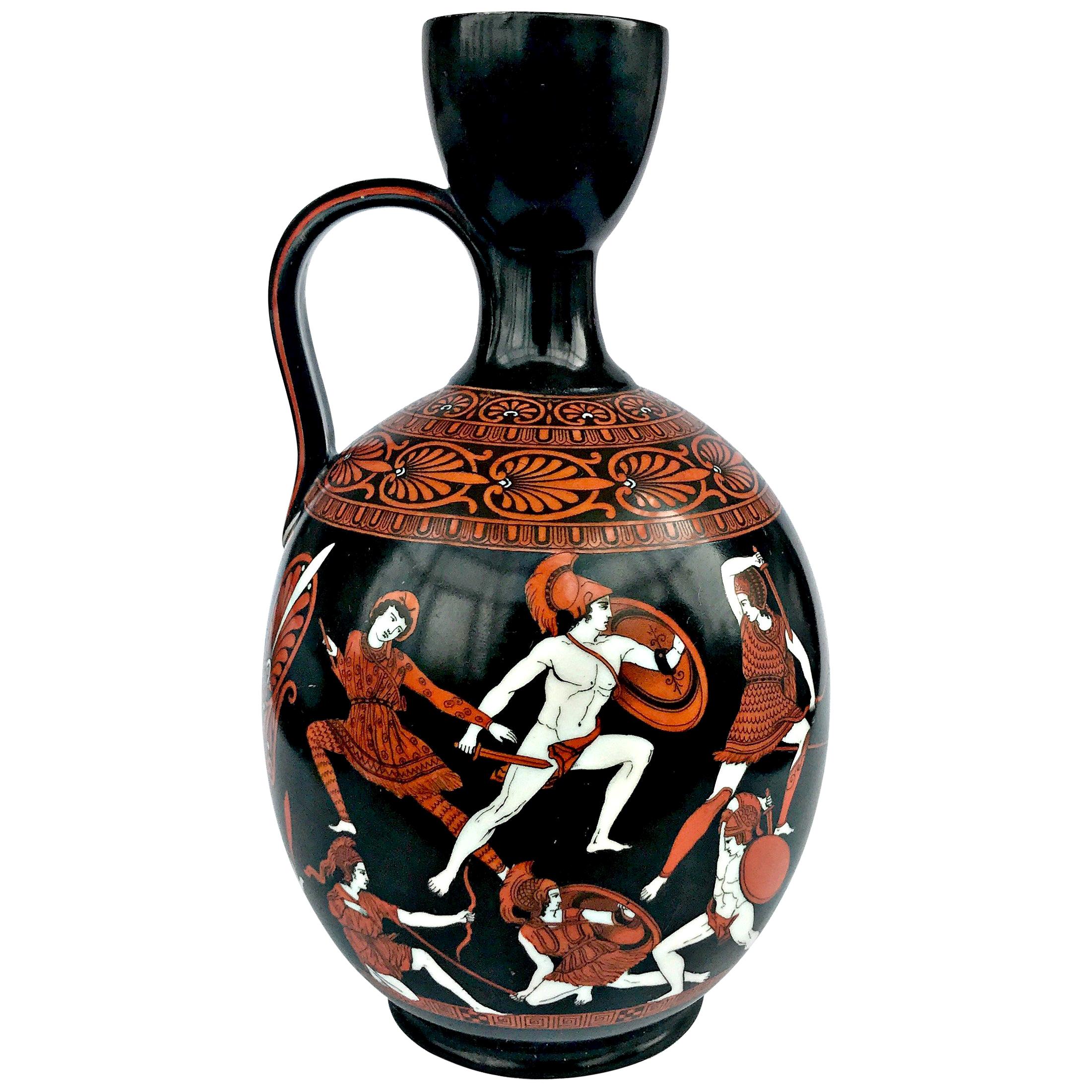 19th Century Samuel Alcock Neoclassical Porcelain Ewer Etruscan