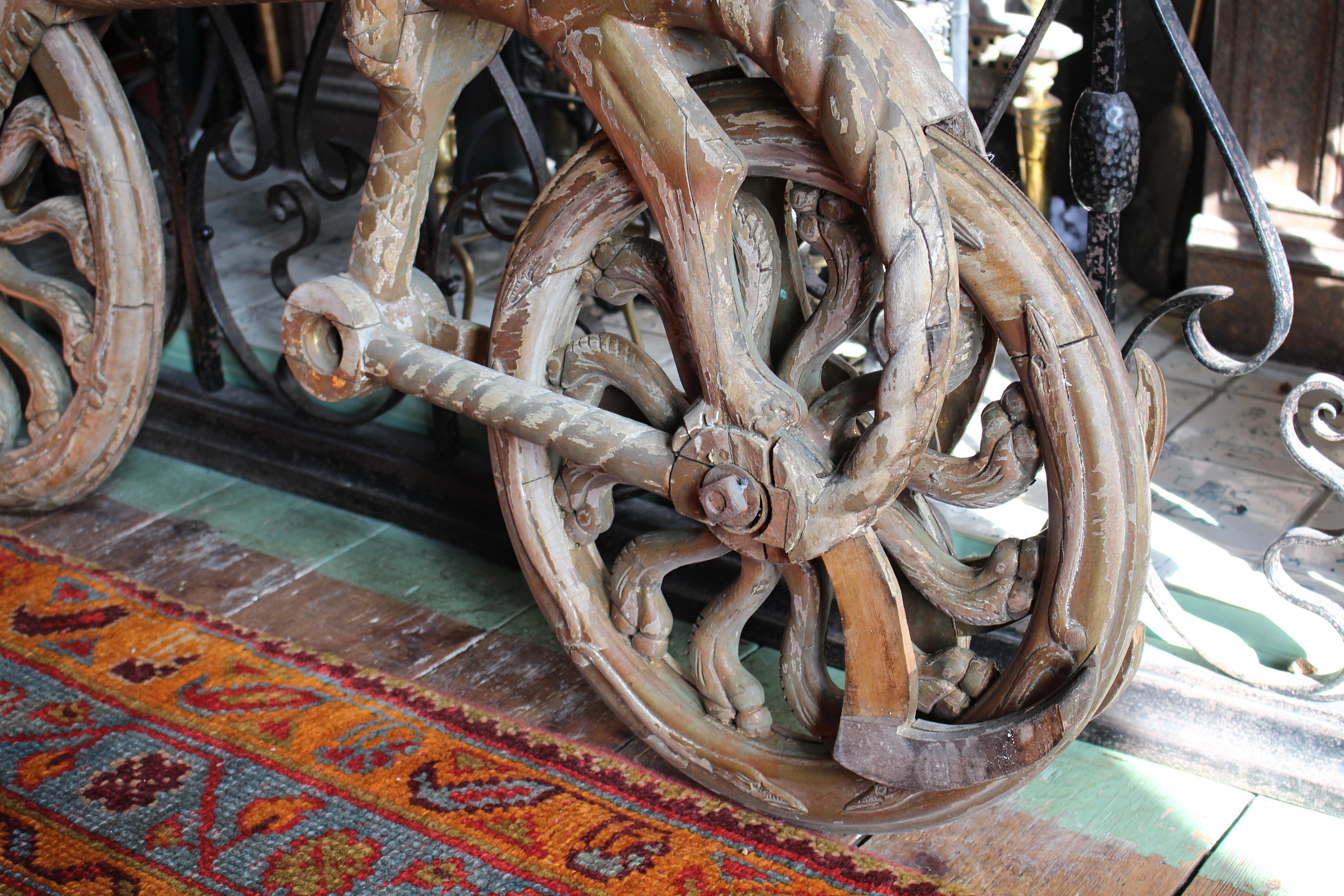19ème siècle San Fransisco Sutro Baths Giltwood Seahorse Bicycle Folk Art en vente 10