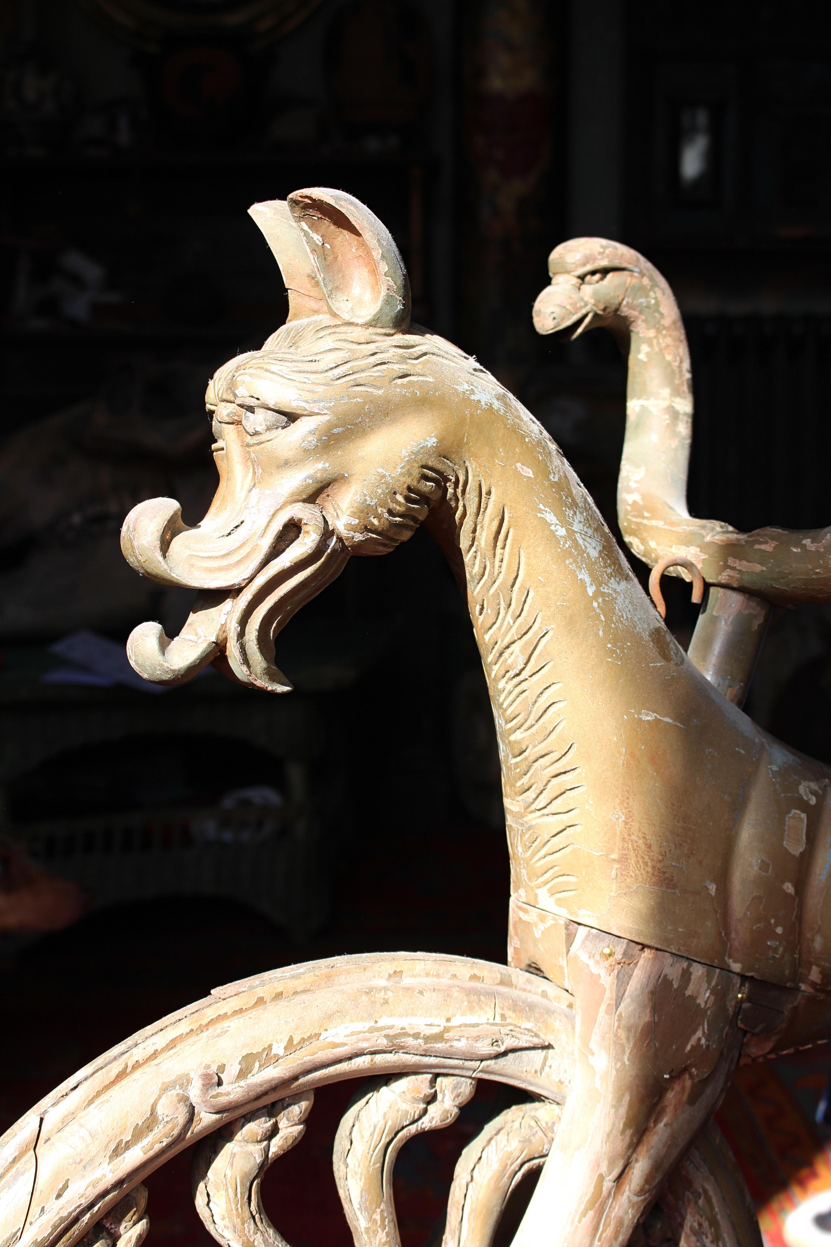 19ème siècle San Fransisco Sutro Baths Giltwood Seahorse Bicycle Folk Art en vente 13