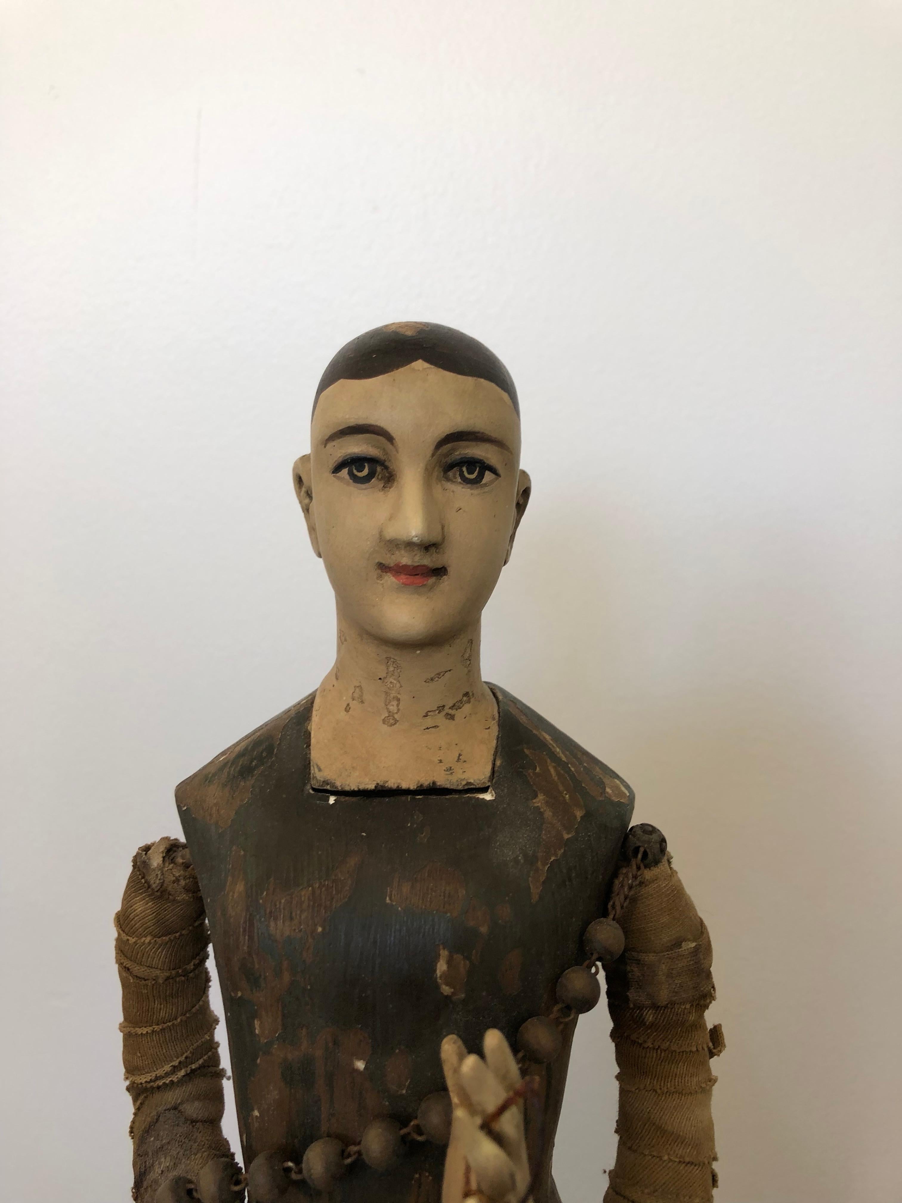 Unknown 19th Century Santos Articulated Doll Figure For Sale