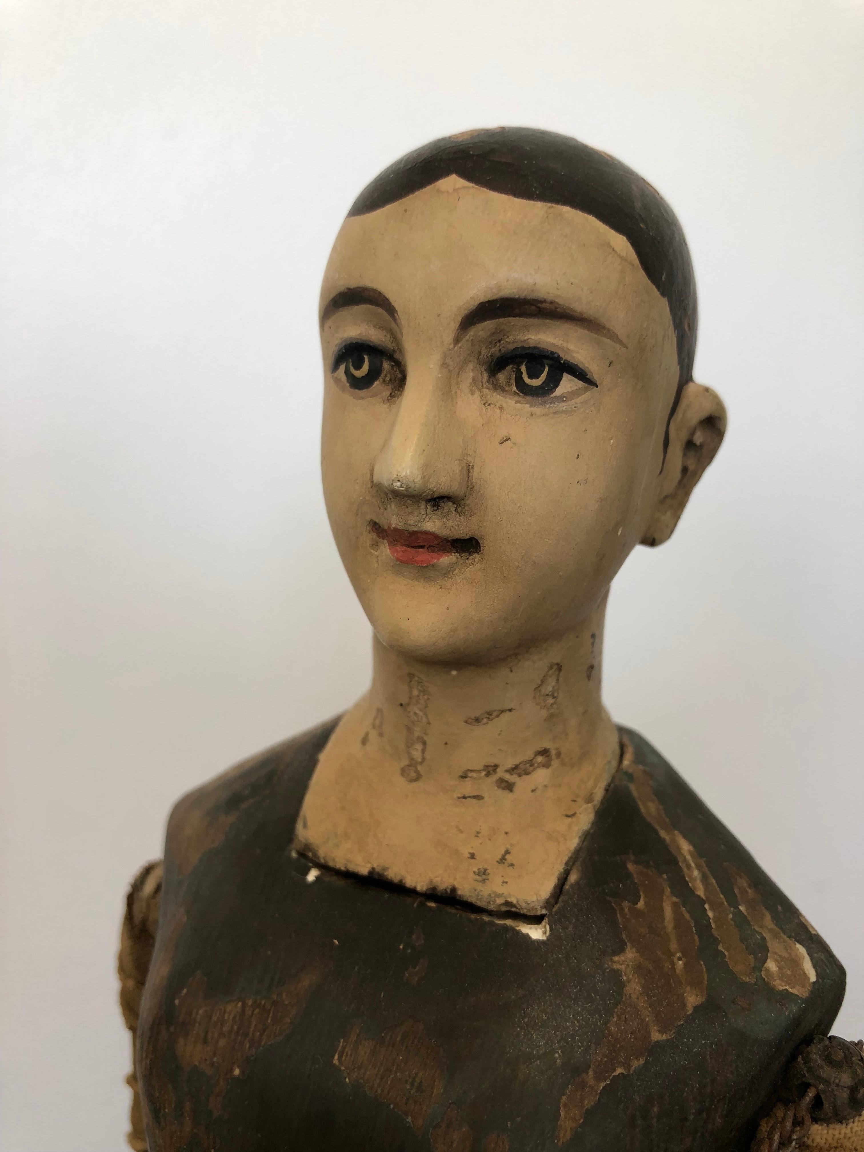 19th Century Santos Articulated Doll Figure In Good Condition For Sale In Corona del Mar, CA