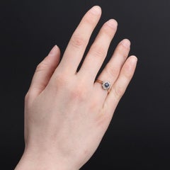 19th Century Sapphire Diamond 18 Karat Rose Gold Ring