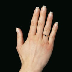 19th Century Sapphire Diamonds 18 Karat Rose Gold Garter Ring