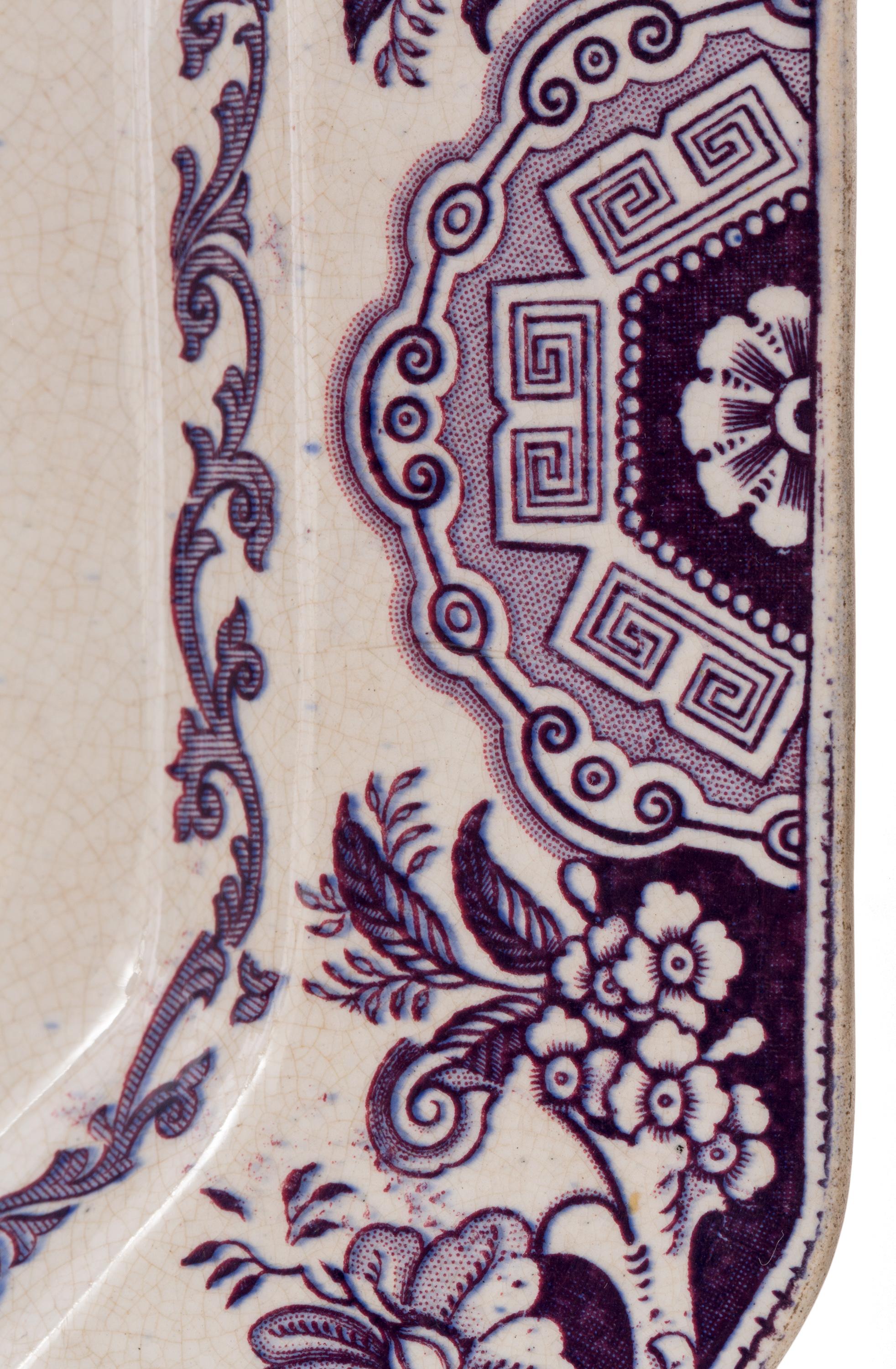 Achteckiger spanischer Sargadelos-Keramik-Transfergeschirr aus dem 19. Jahrhundert (Glasiert) im Angebot