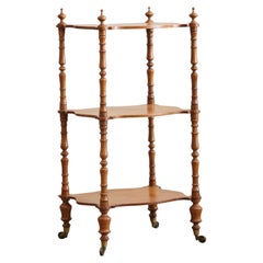 19th Century Satin Birch 3 Tier Whatnot