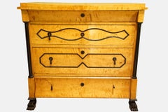 19th Century Satin Birch and Part Ebonised Bedemeier Chest