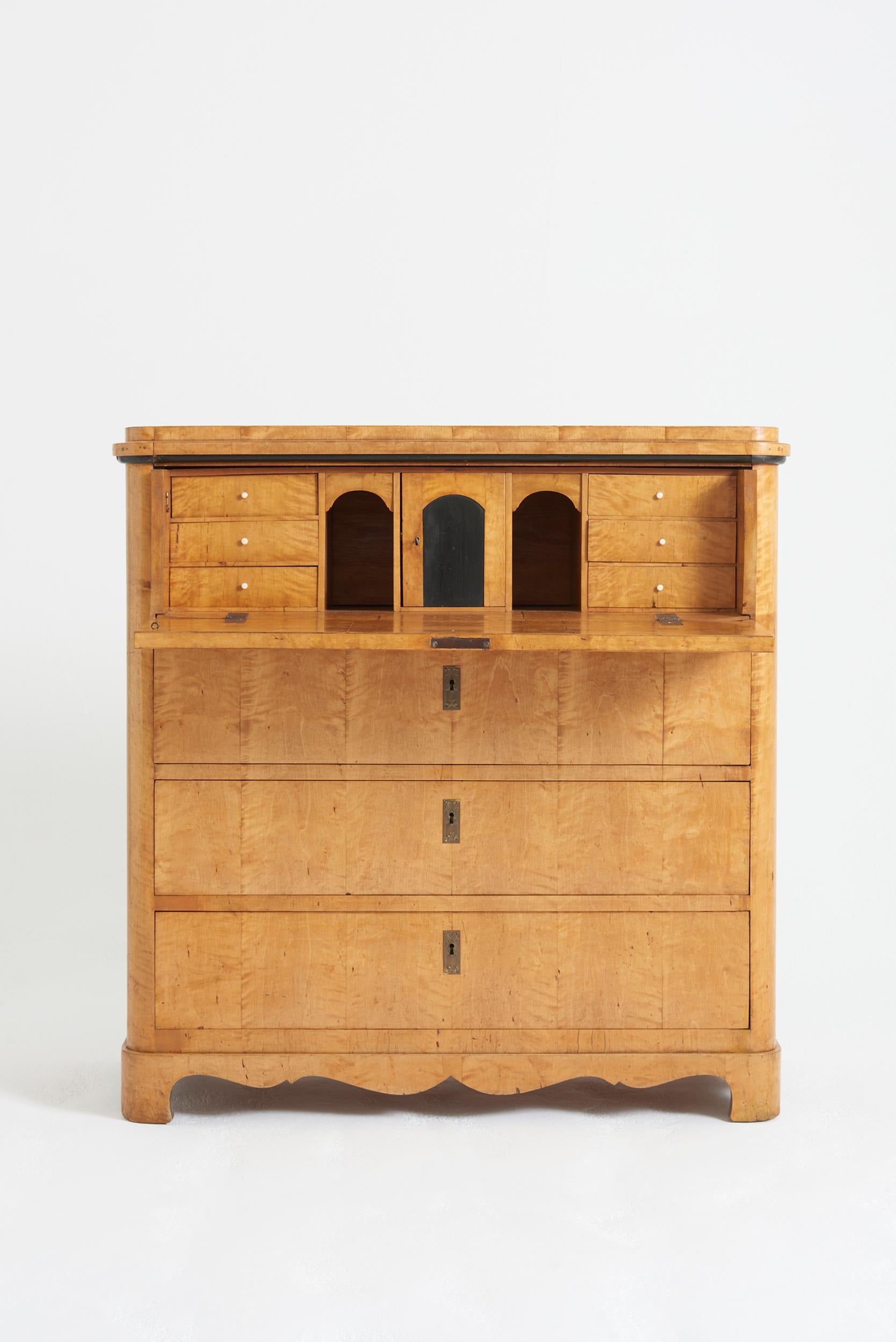 Swedish 19th Century Satin Birch Chest of Drawers