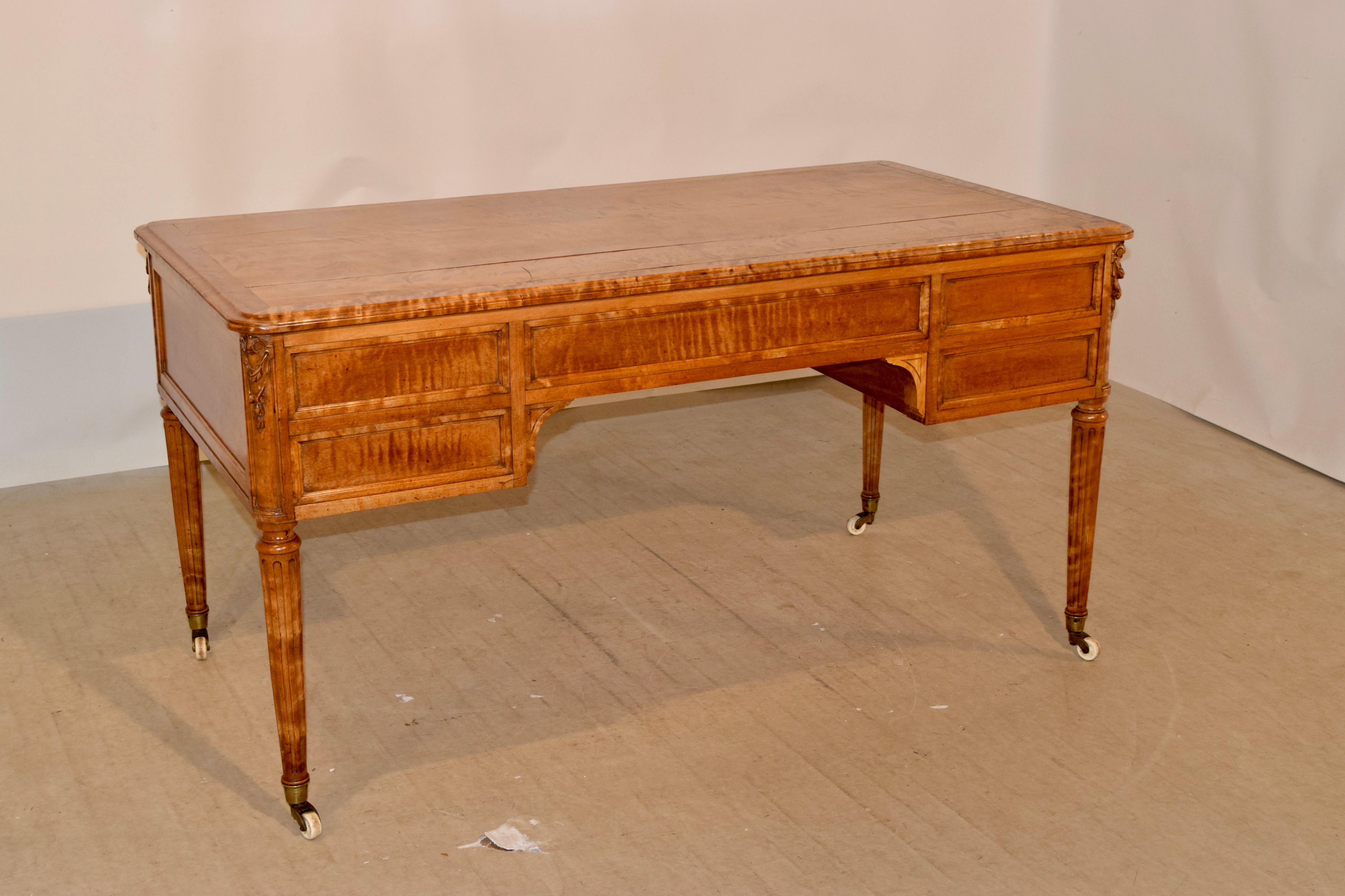 19th Century Satin Birch Desk 3