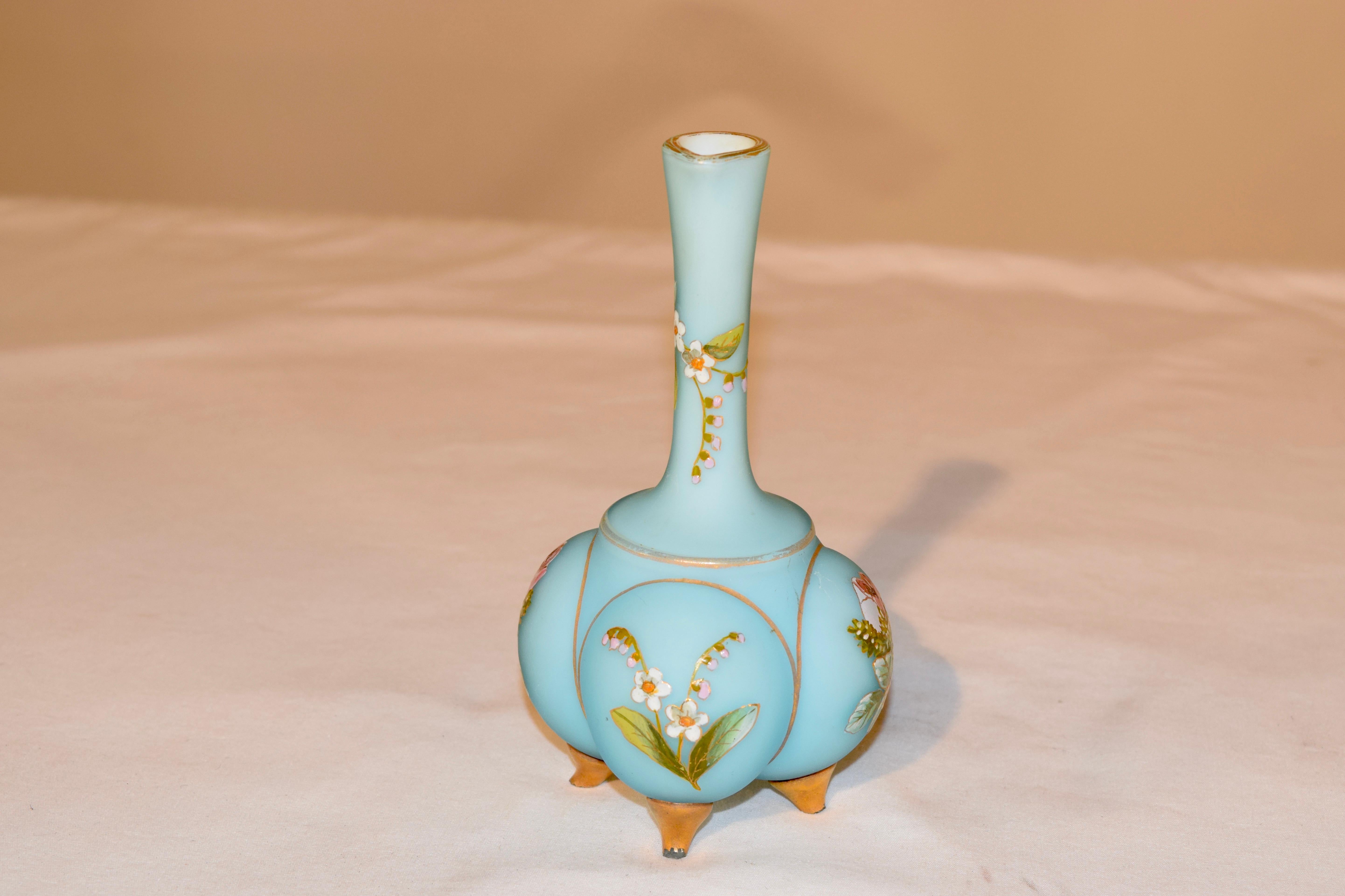 French 19th Century Satin Glass Cruet For Sale