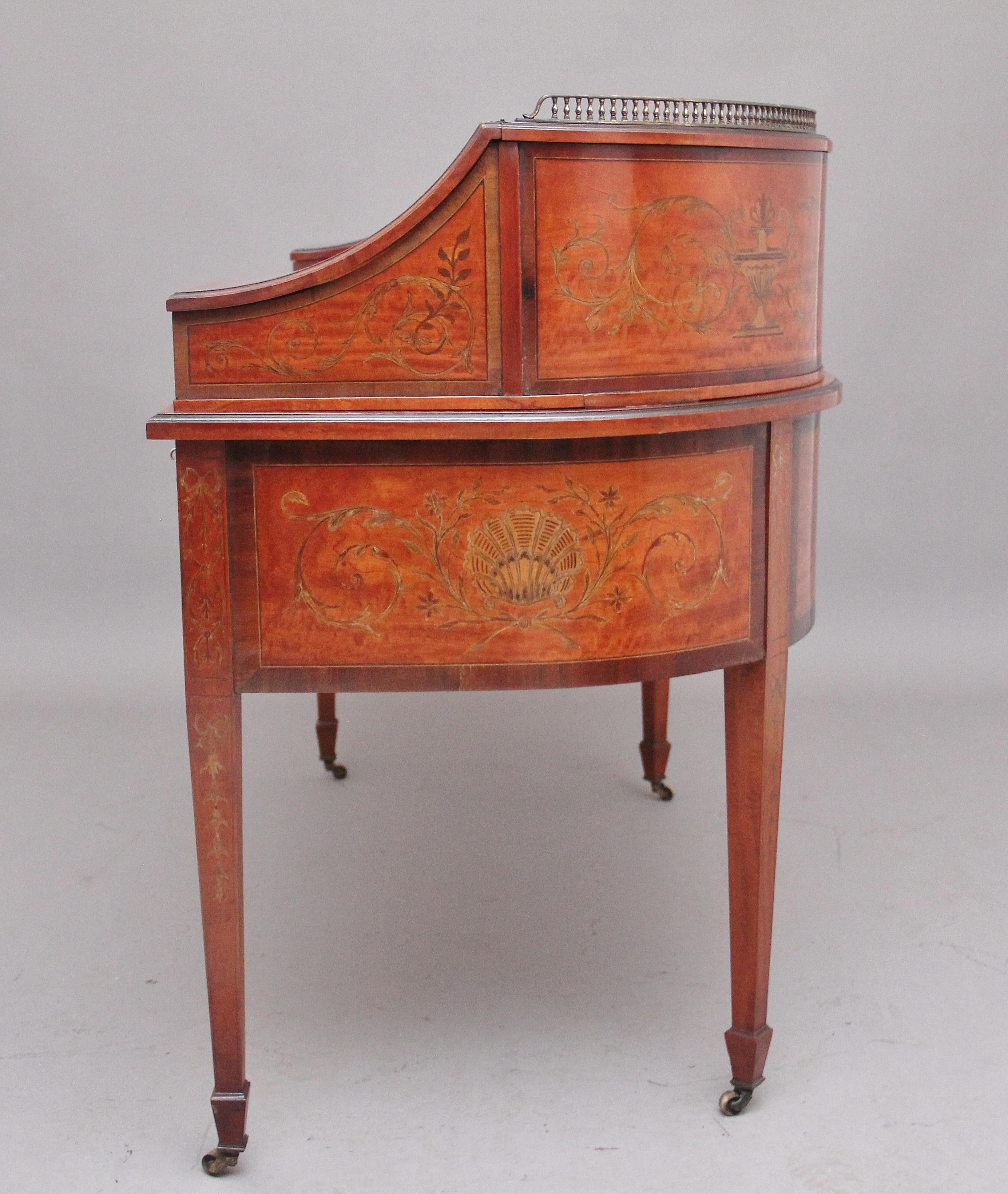 Carlton House-Schreibtisch aus Seidenholz mit Intarsien aus dem 19. Jahrhundert im Angebot 5