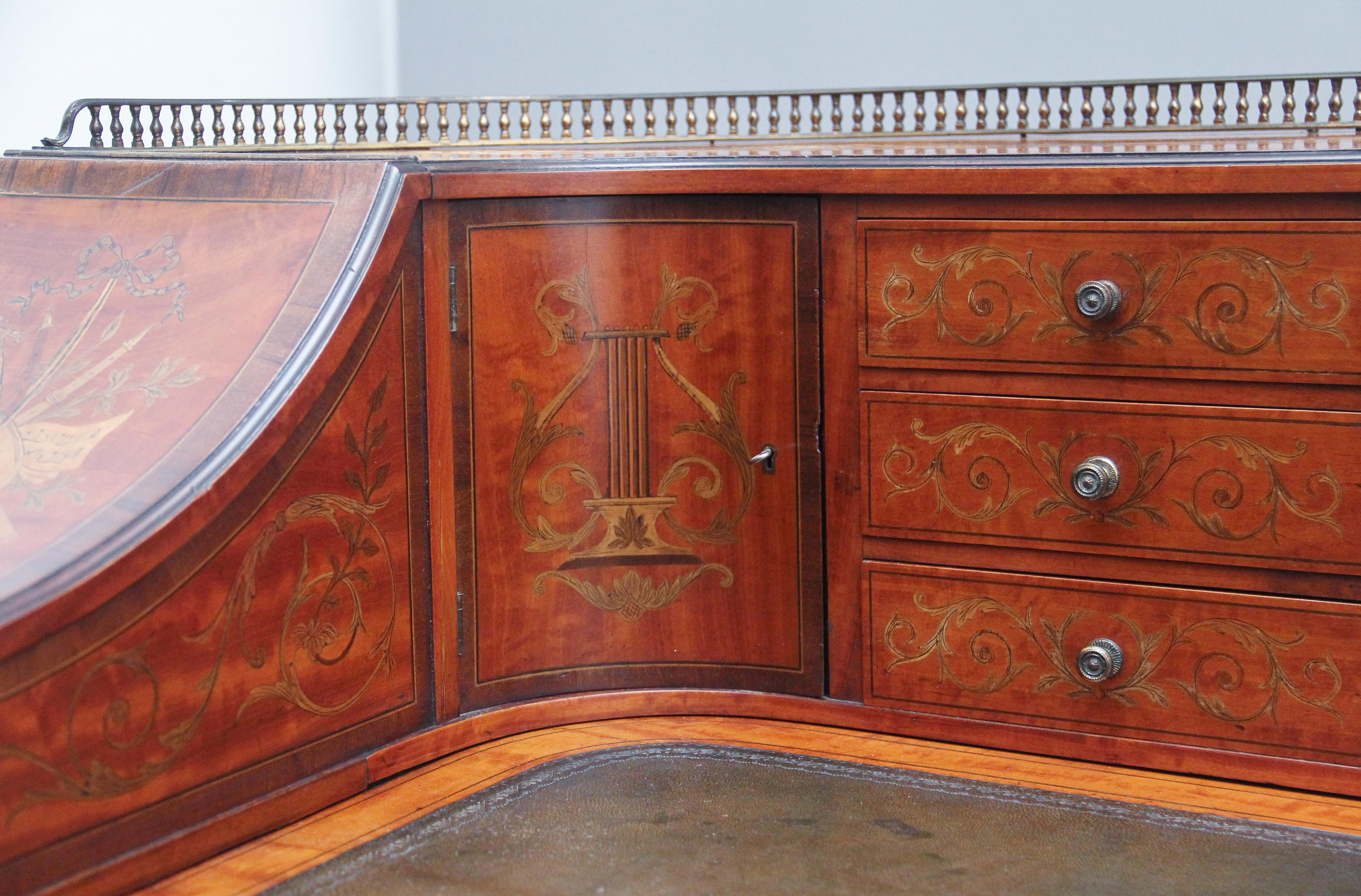 Carlton House-Schreibtisch aus Seidenholz mit Intarsien aus dem 19. Jahrhundert im Angebot 9
