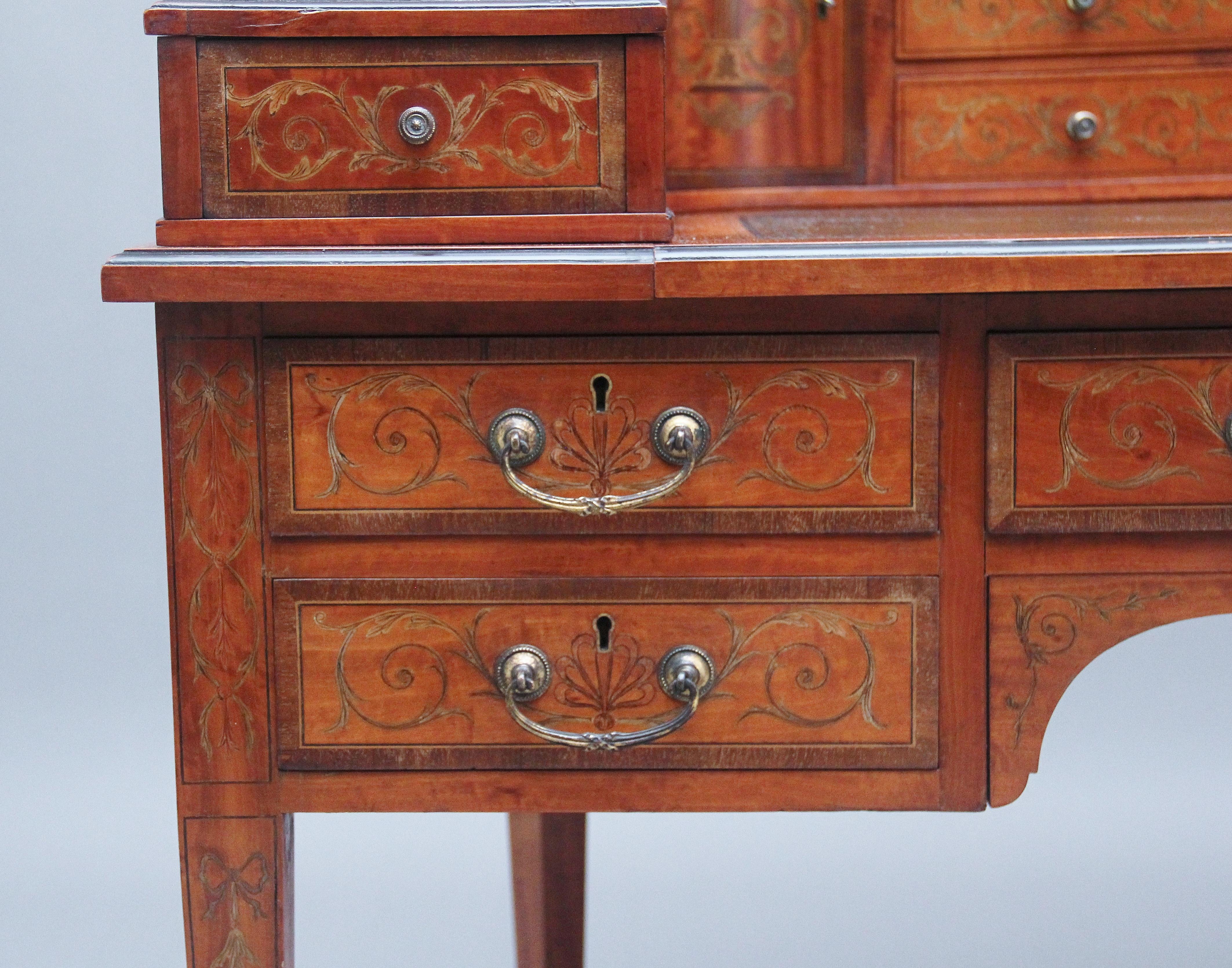 Carlton House-Schreibtisch aus Seidenholz mit Intarsien aus dem 19. Jahrhundert im Angebot 10