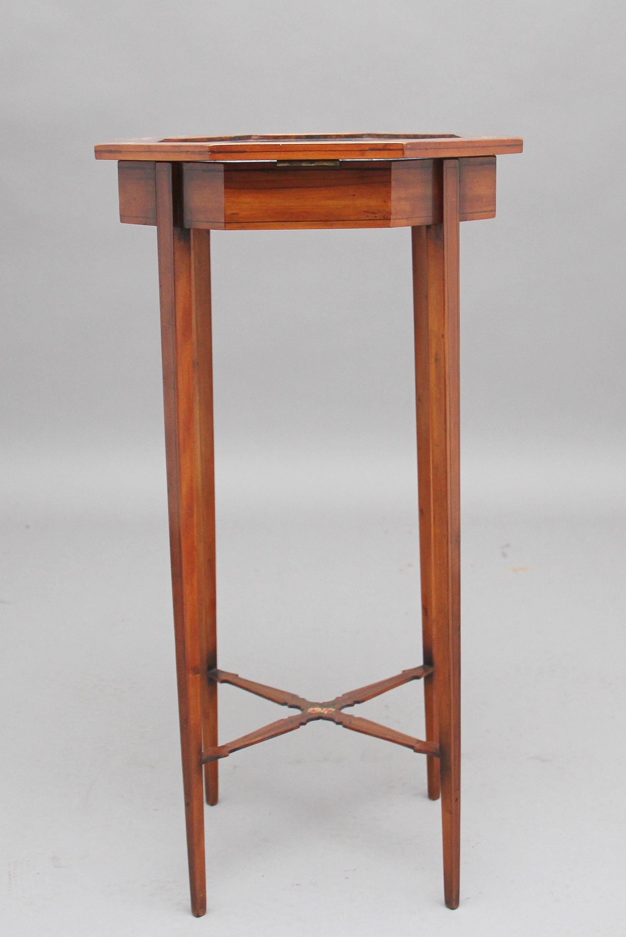 19th Century Satinwood and Painted Bijouterie Table For Sale 4