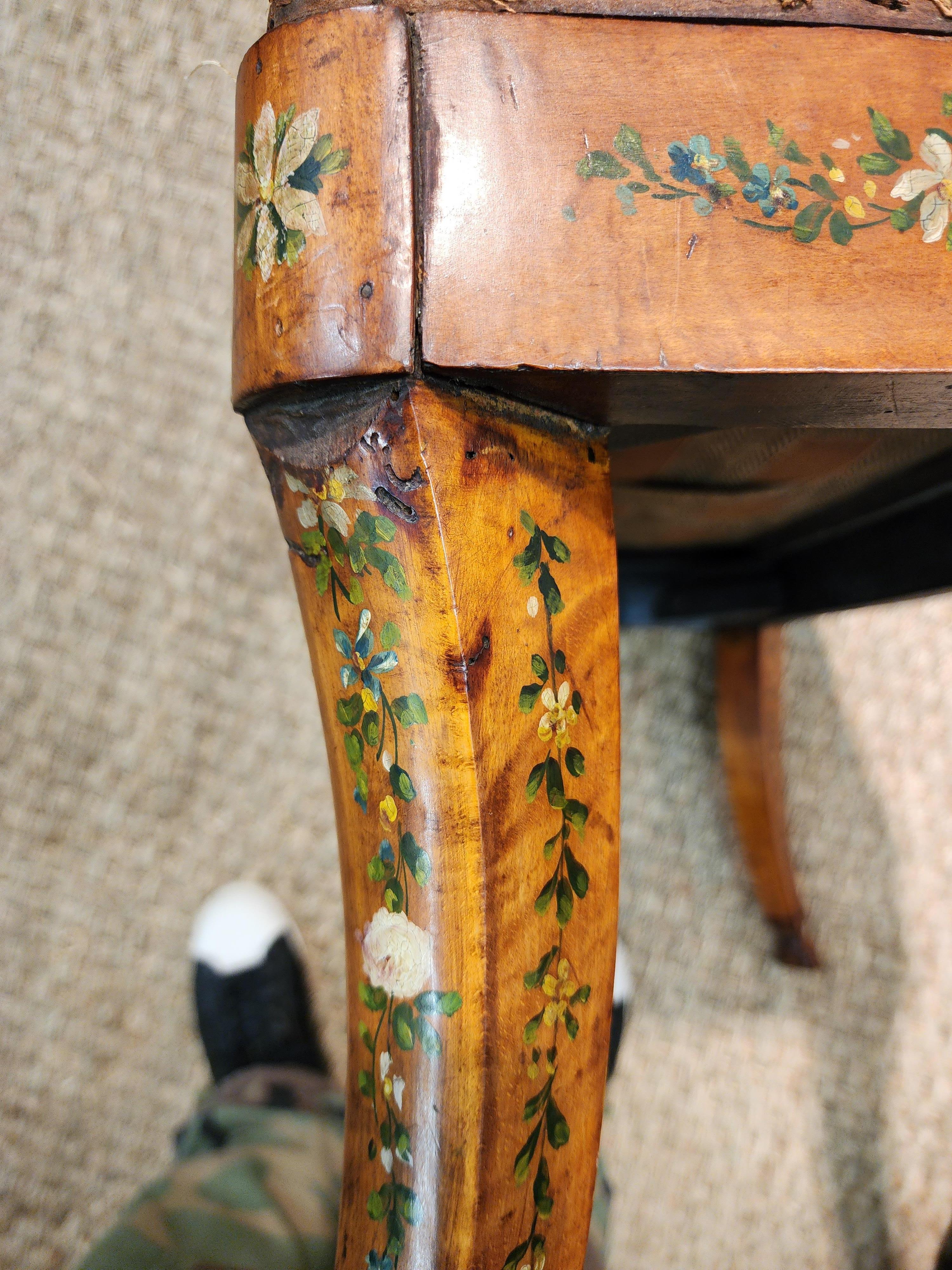 19th Century Satinwood Bench With Carved Hoofed Feet 3