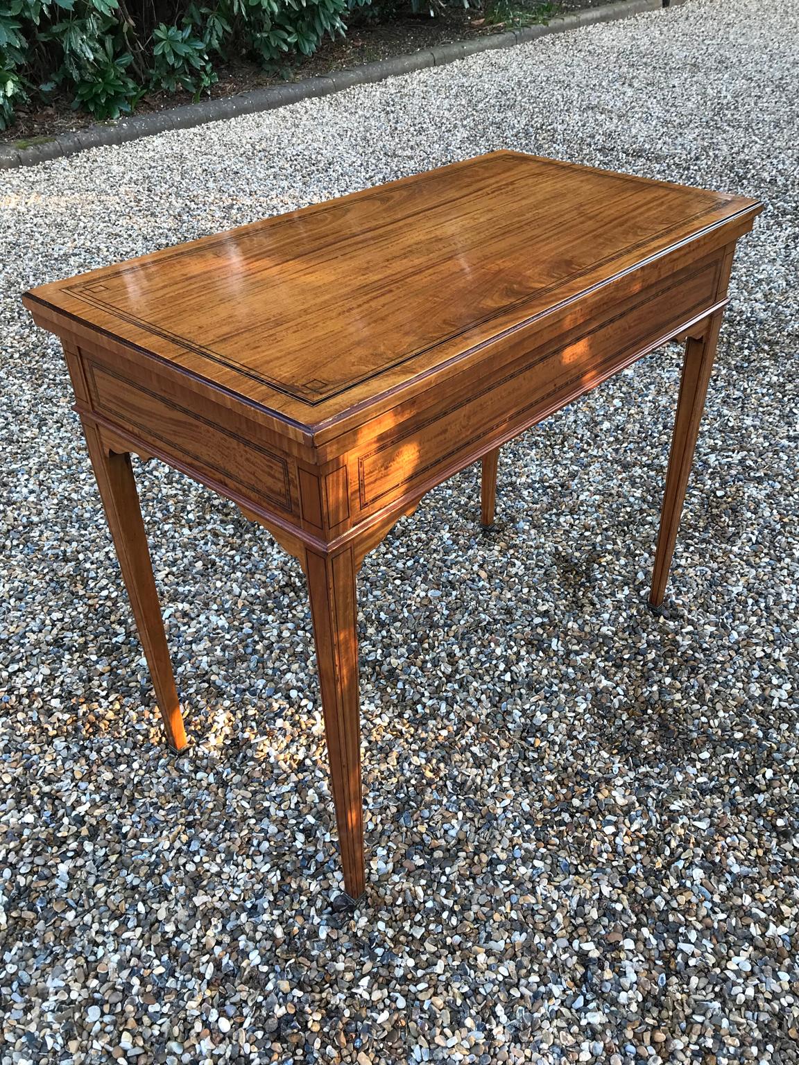 British 19th Century Satinwood Card Table For Sale