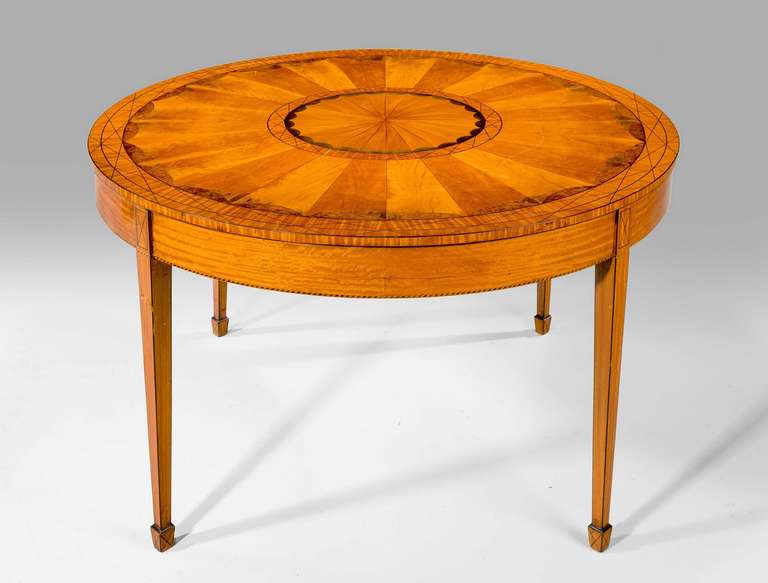 British 19th Century Satinwood Circular Centre Table