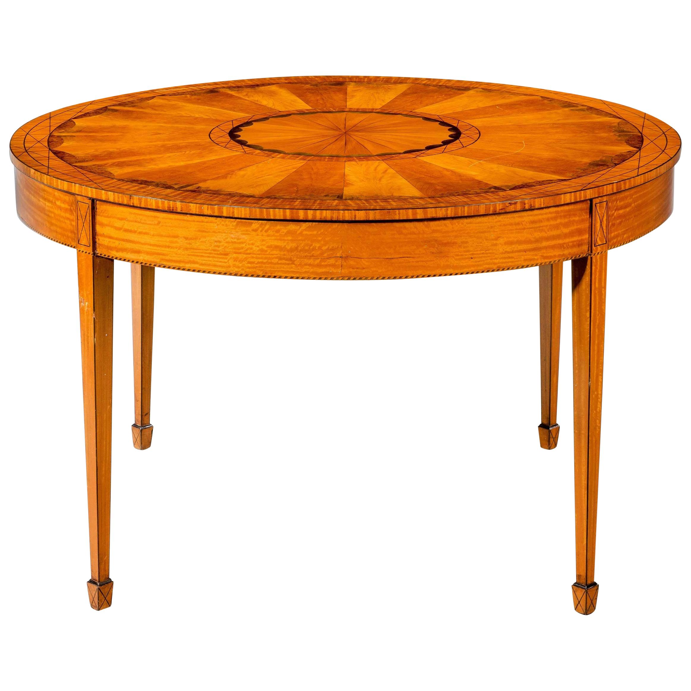 19th Century Satinwood Circular Centre Table