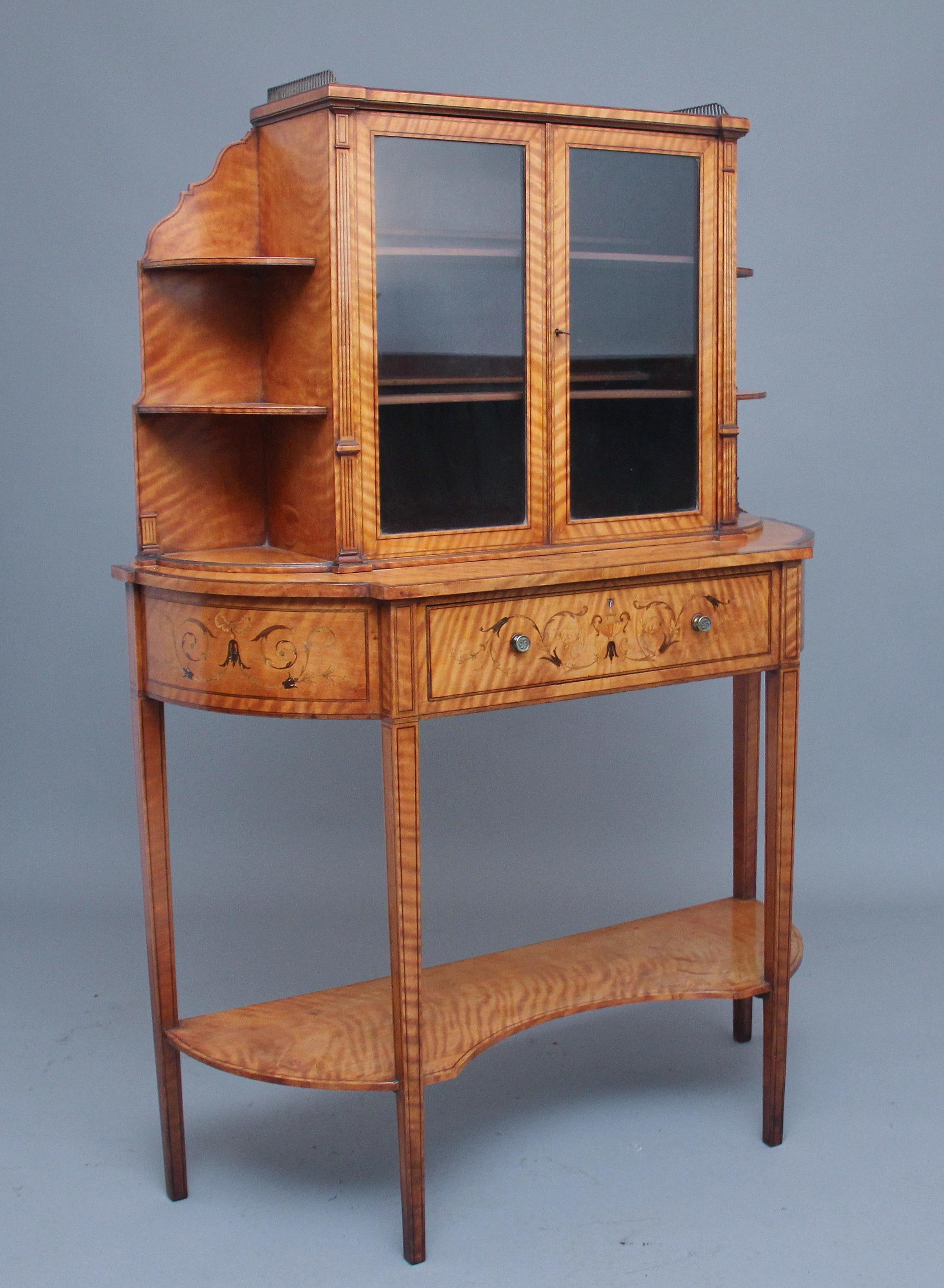 19th Century Satinwood Display Cabinet For Sale 4