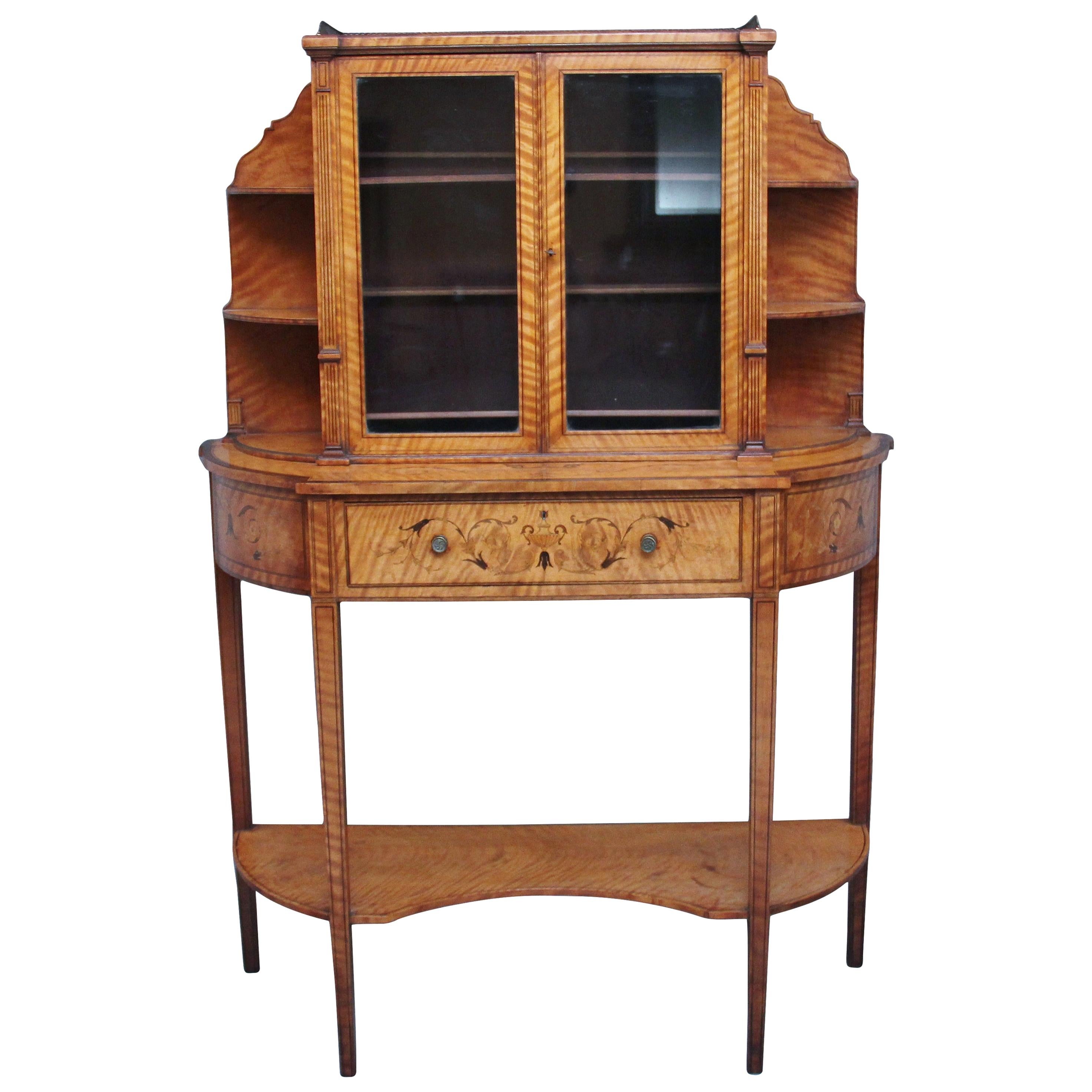 19th Century Satinwood Display Cabinet