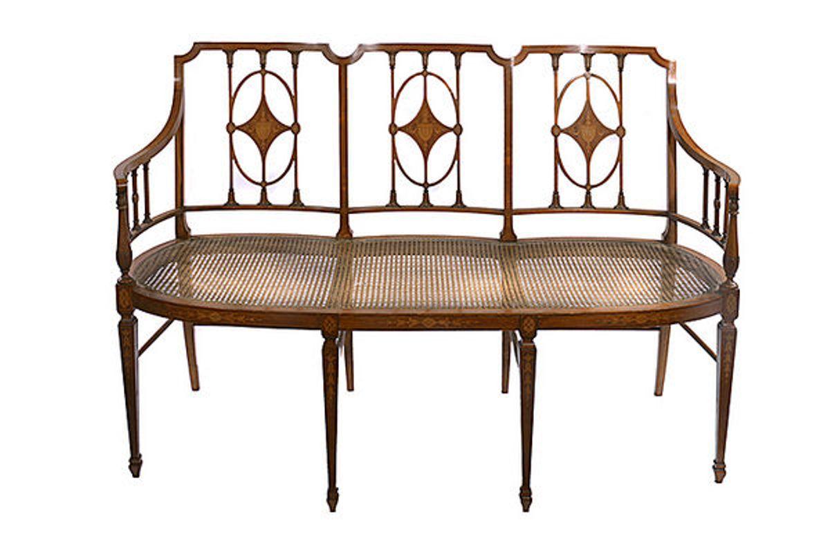 19th Century Satinwood Framed Sheraton Revival Sofa For Sale 2
