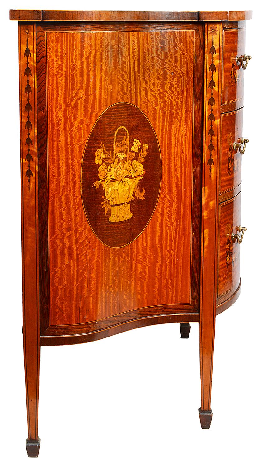 English 19th Century Satinwood Inlaid Side Cabinet For Sale